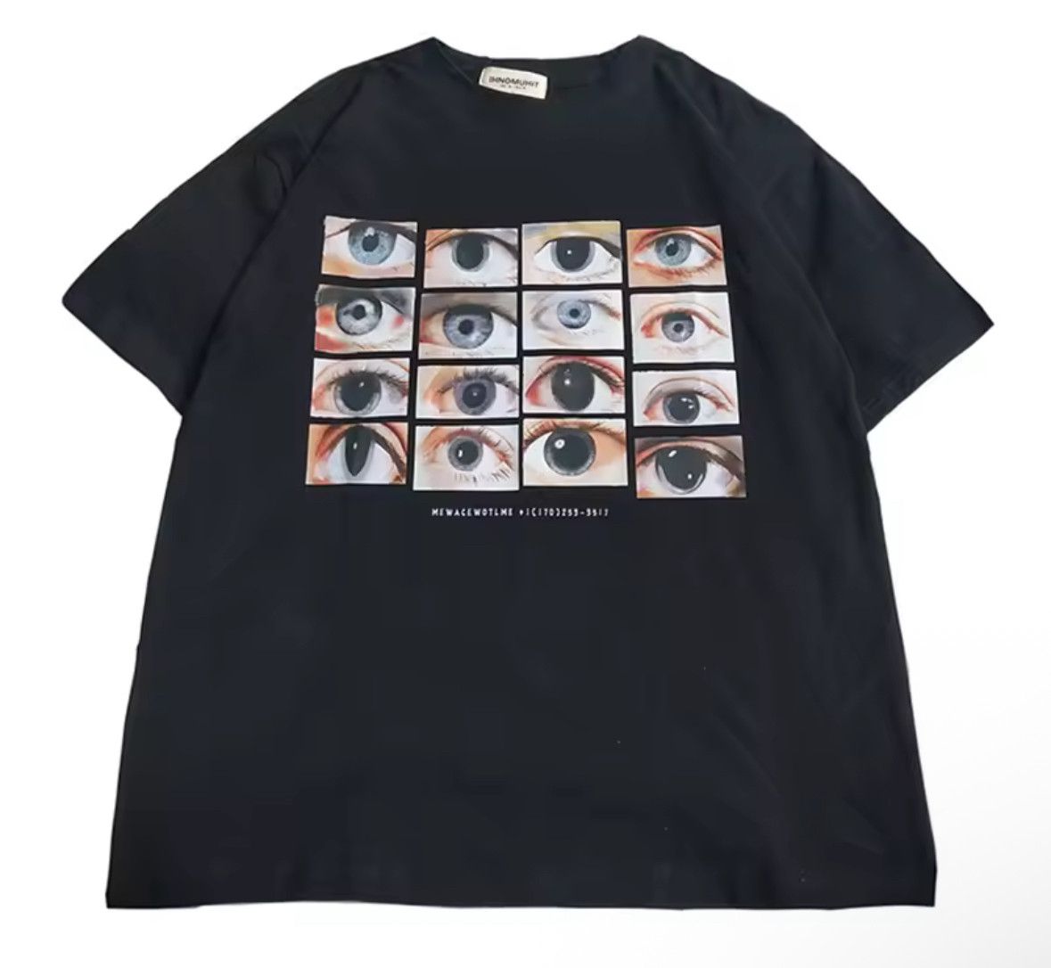 Japanese Brand Streetwear Goth Eyes Fashion Black T-Shirt Punk Graphic Tees Size US XXL / EU 58 / 5 - 3 Thumbnail