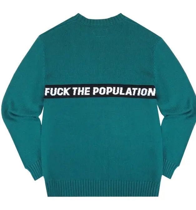 Fuck The Population FTP Spellout Knit Sweater Size US L / EU 52-54 / 3 - 2 Thumbnail