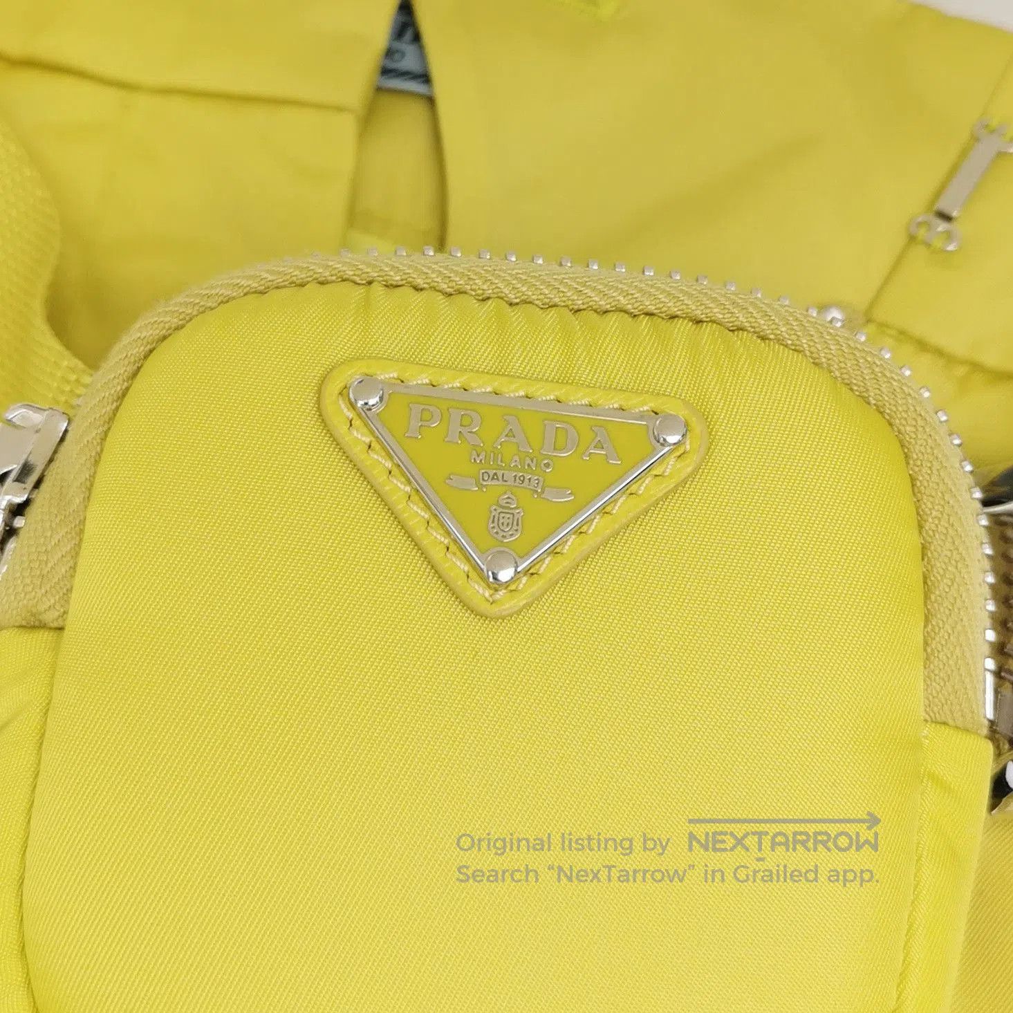 Prada Prada Yellow Belted Shorts with Logo Pouch . Size 37" - 3 Thumbnail