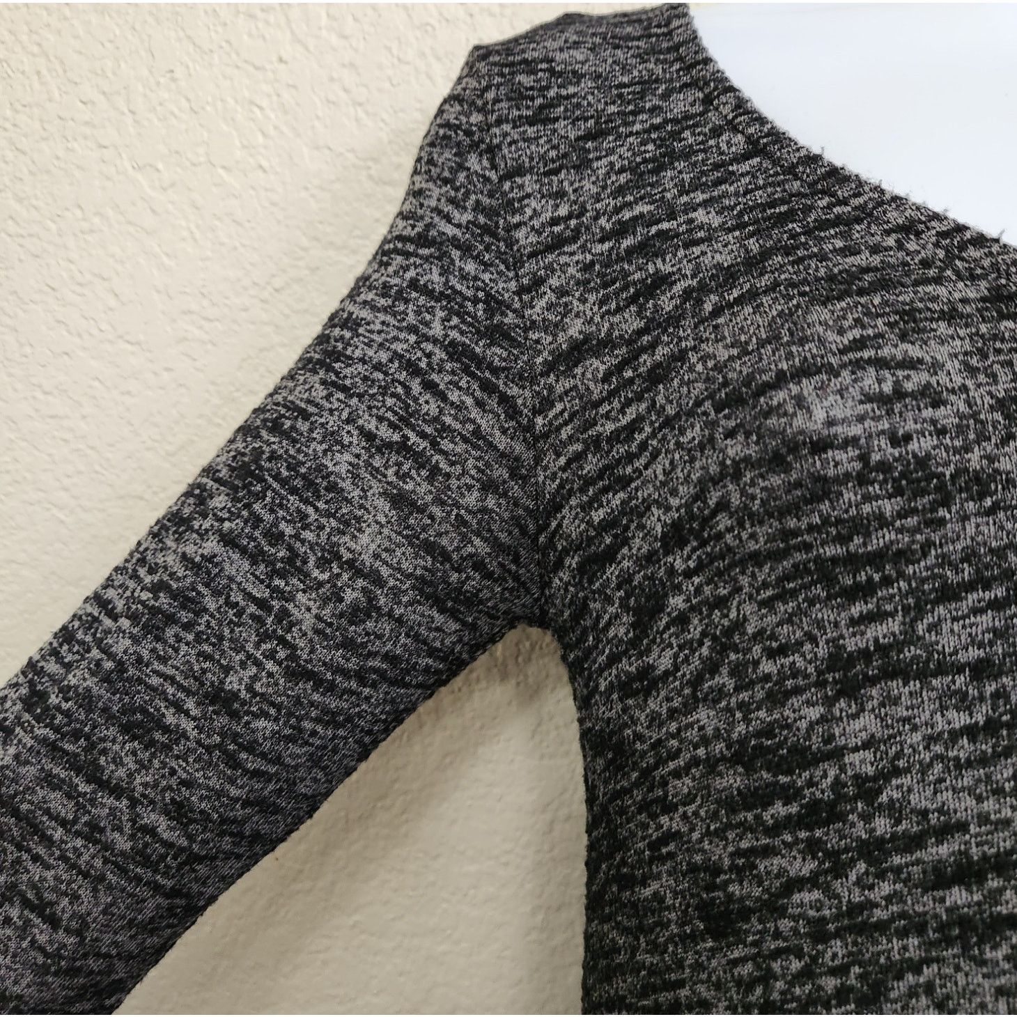 Other Just Be Black White Marled Knit Mini Dress Small Crisscross Size S / US 4 / IT 40 - 2 Thumbnail