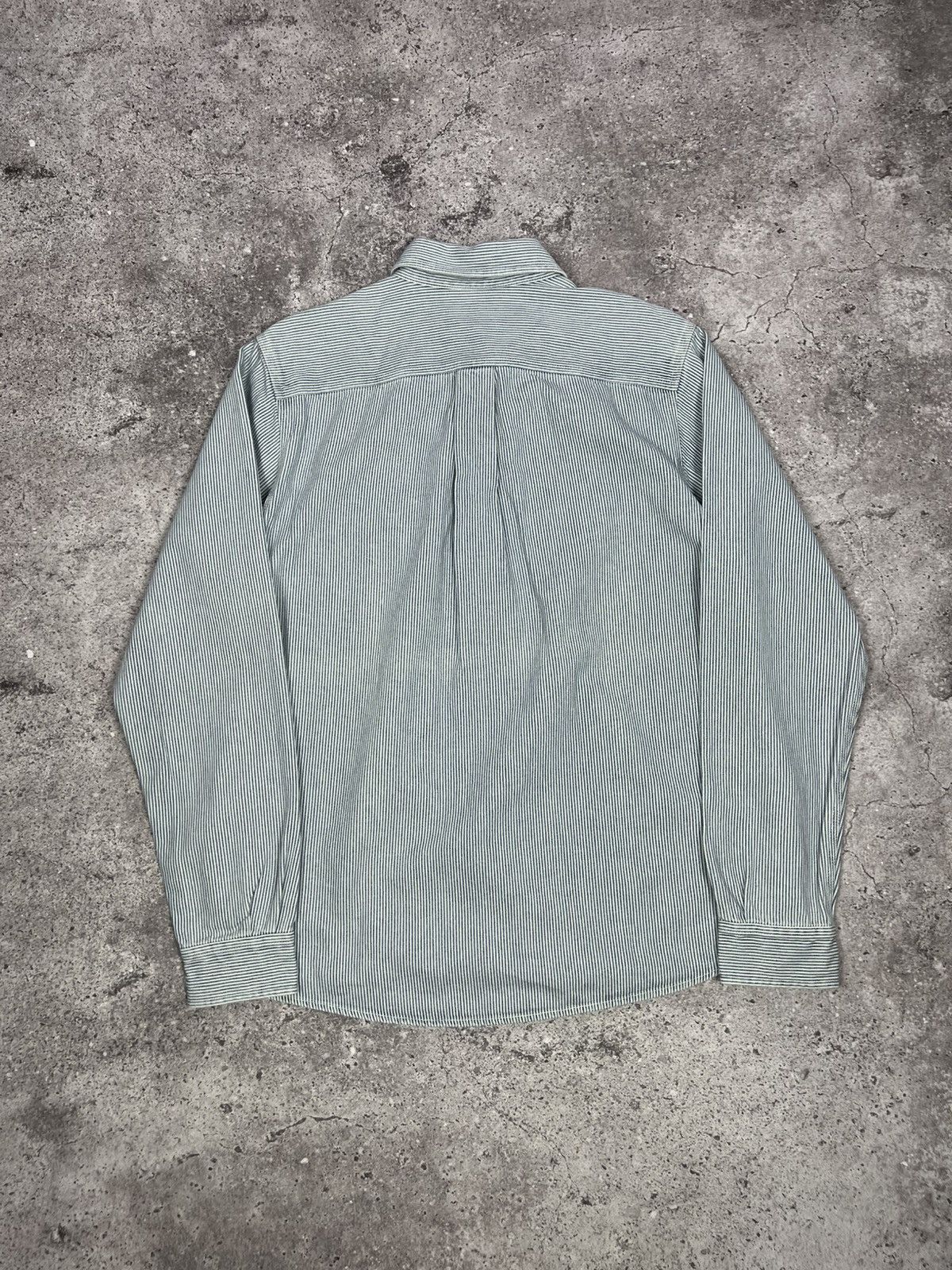Vintage Carhartt Logo Striped Shirt Button Up Long Sleeve