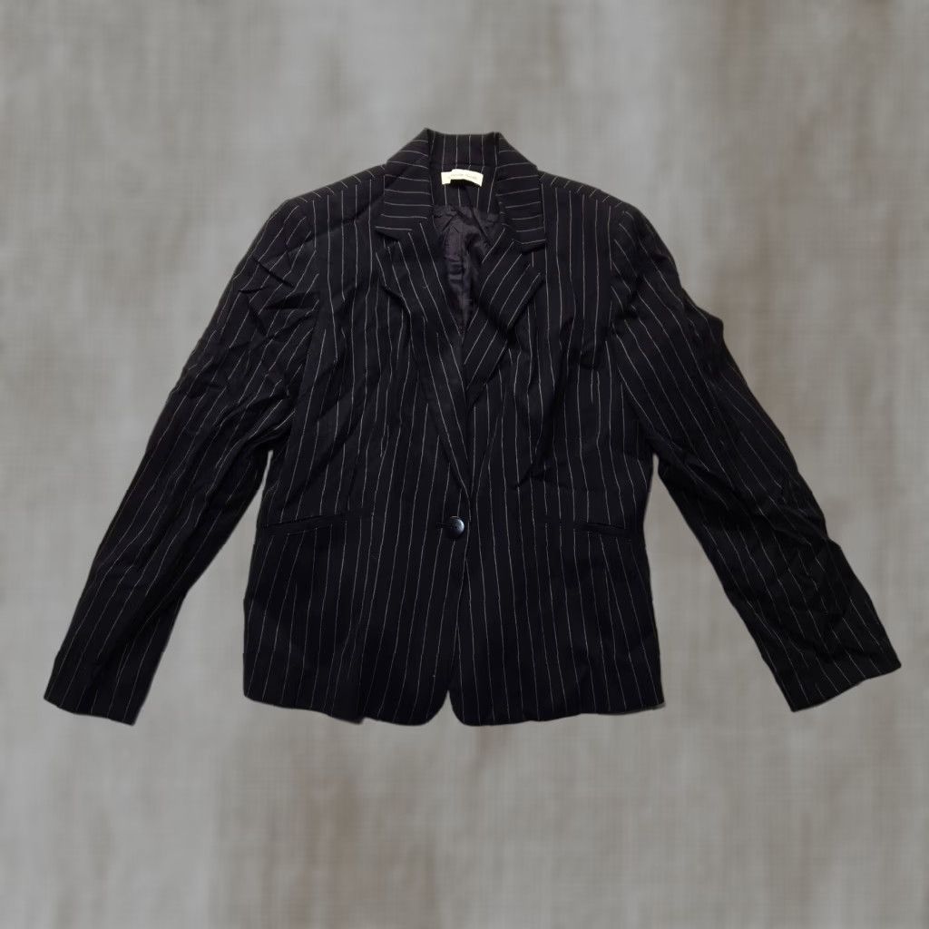 Vintage Amanda Smith Blazer Jacket Striped Adult Women's Size 12 Black Lined Polyester Size XL / US 12-14 / IT 48-50 - 1 Thumbnail