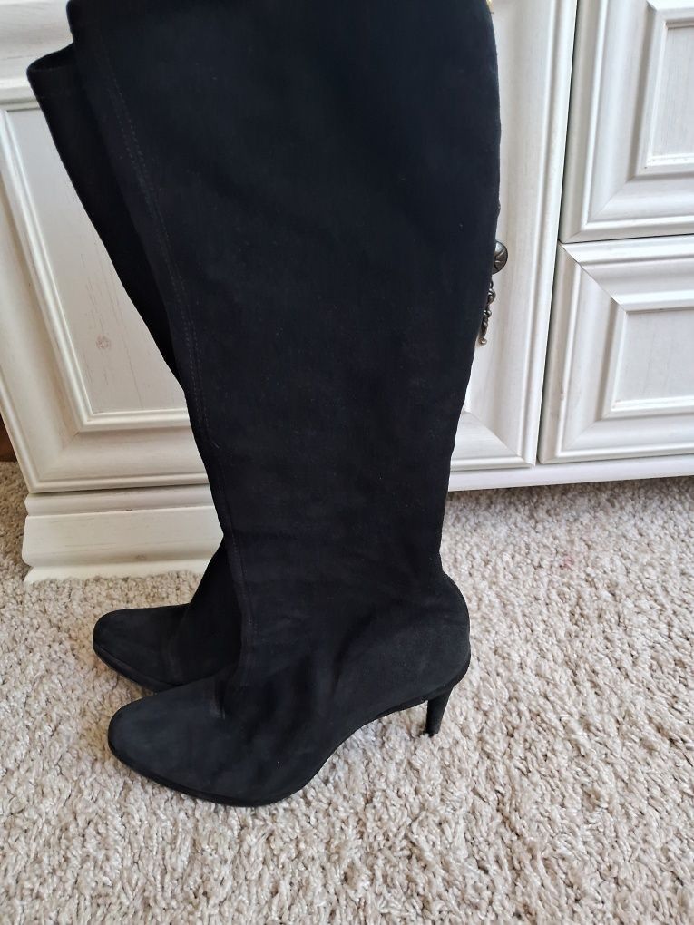 Gucci Gucci Black Leather Suede Heels Boots Size US 8 / IT 38 - 1 Thumbnail