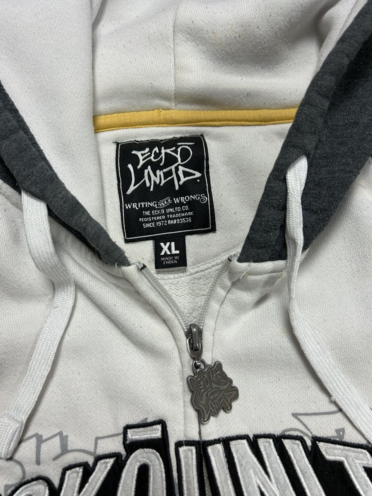Ecko Unltd. × Vintage Ecko Unltd vintage zip hoodie white grey yellow big logo Y2K Size US XL / EU 56 / 4 - 6 Thumbnail