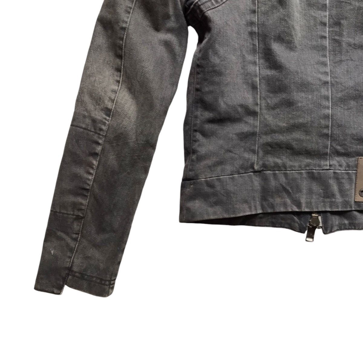 Armani Exchange VINTAGE ARMANI EXCHANGE RACING BIKER DENIM JACKET Size US XS / EU 42 / 0 - 10 Thumbnail