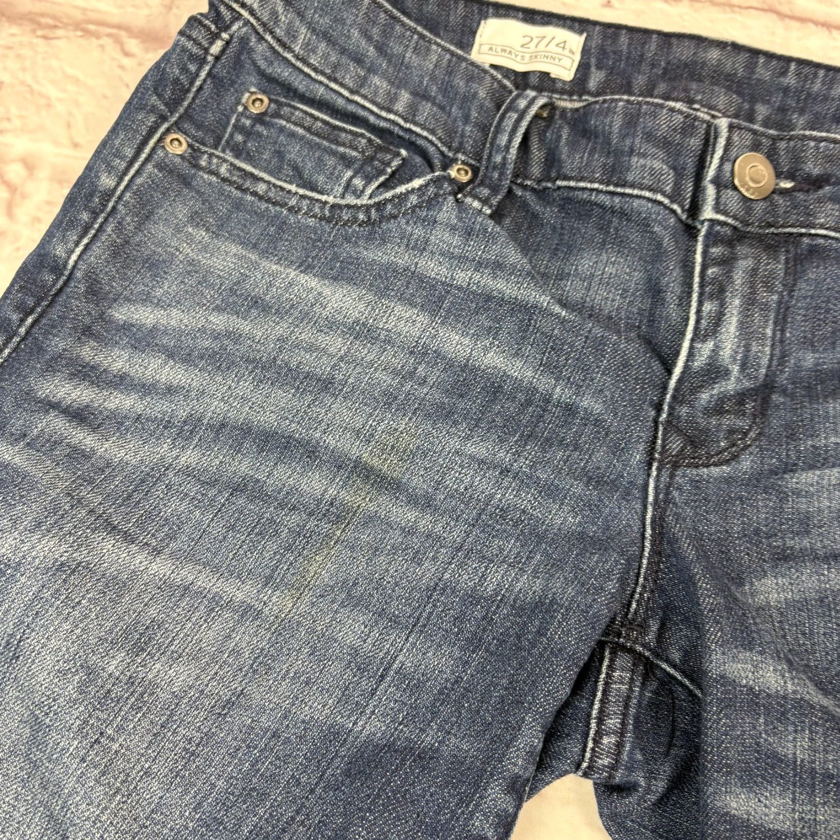 Gap Gap Jeans Womens 27/4a 1969 Always Skinny Low Rise Denim Blue 30x28 Slim 28in Inseam Stretch Pocket Zipper Button Logo 5-Pocket Shoes? Size 27" / US 4 / IT 40 - 2 Thumbnail