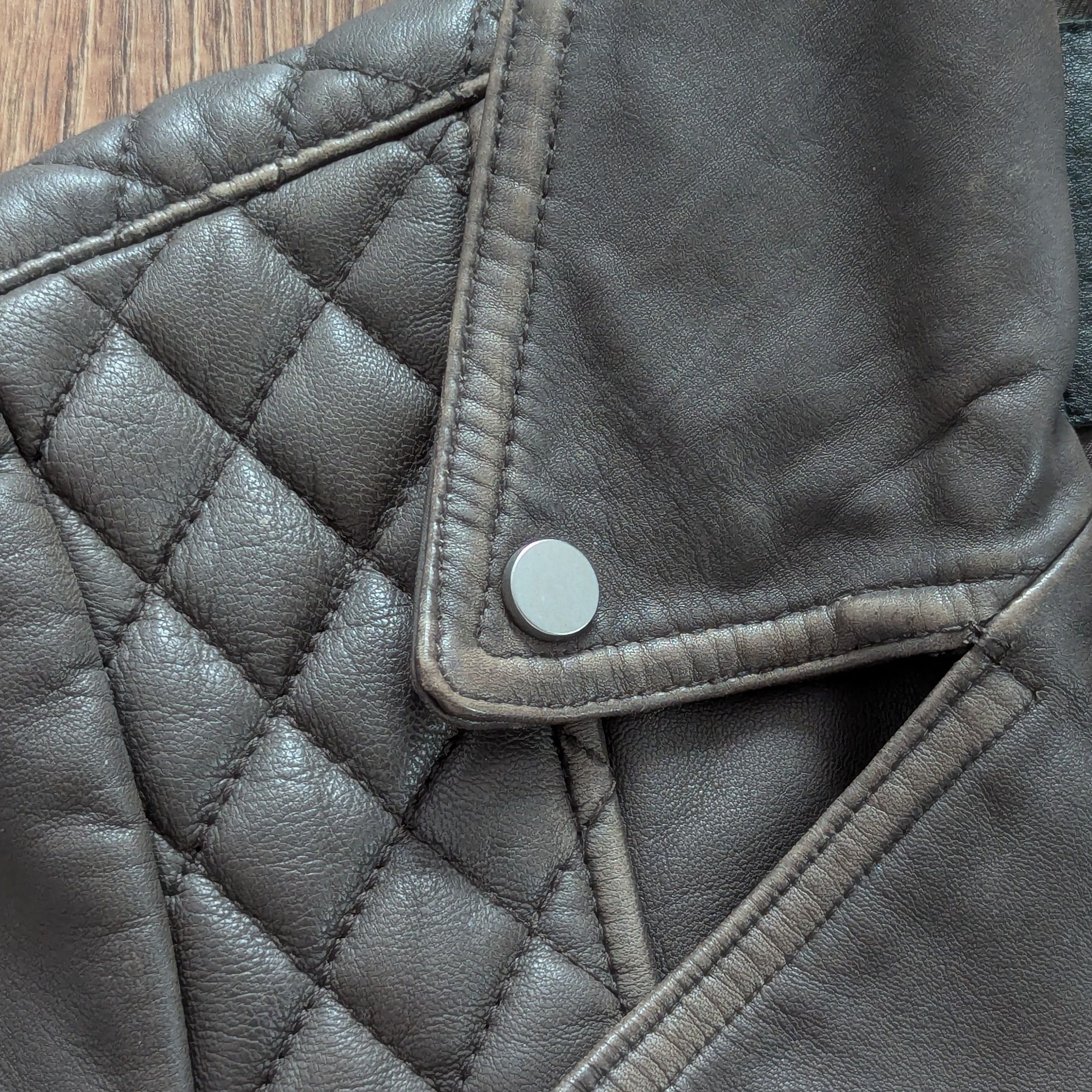 Allsaints ALLSAINTS Cropped Cargo Biker Leather Jacket With Scuffs Size M / US 6-8 / IT 42-44 - 3 Thumbnail