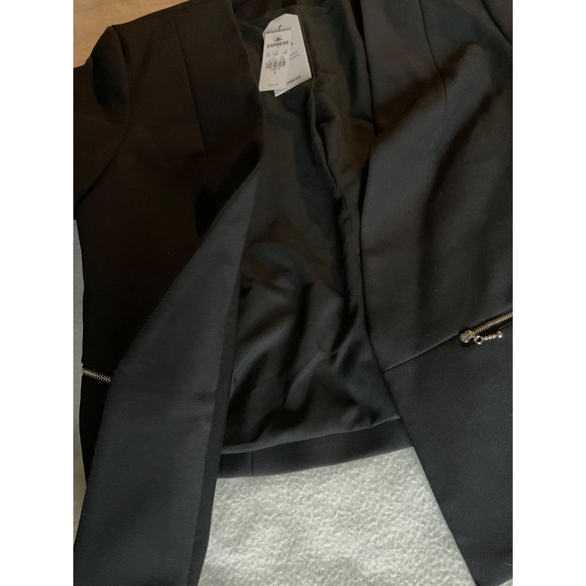 Express NWT EXPRESS blazer women Washable Black SZ12 US4 bust36 Size S / US 4 / IT 40 - 3 Thumbnail