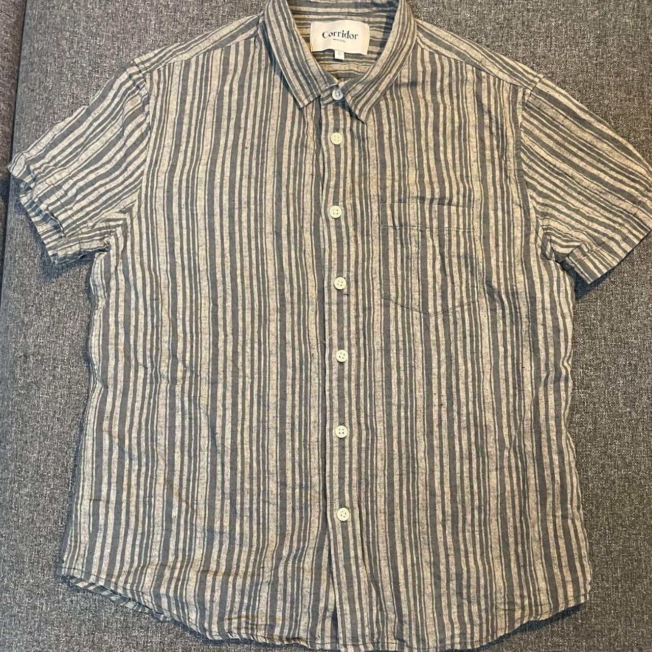 Corridor Rustic Stripe Shirt - Indigo Size US M / EU 48-50 / 2 - 4 Thumbnail