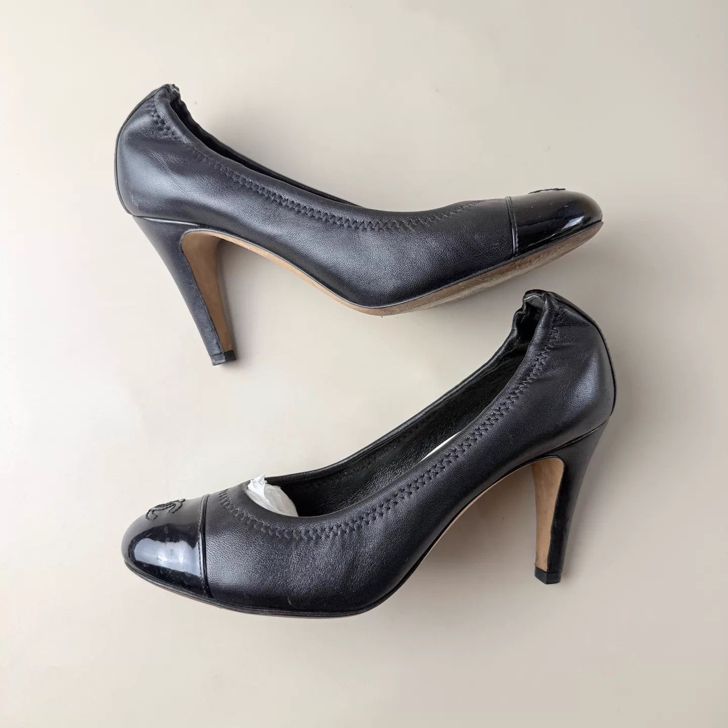 Chanel CHANEL CC Black Ballet Heels 36 95 New Size US 5.5 / IT 35.5 - 5 Thumbnail