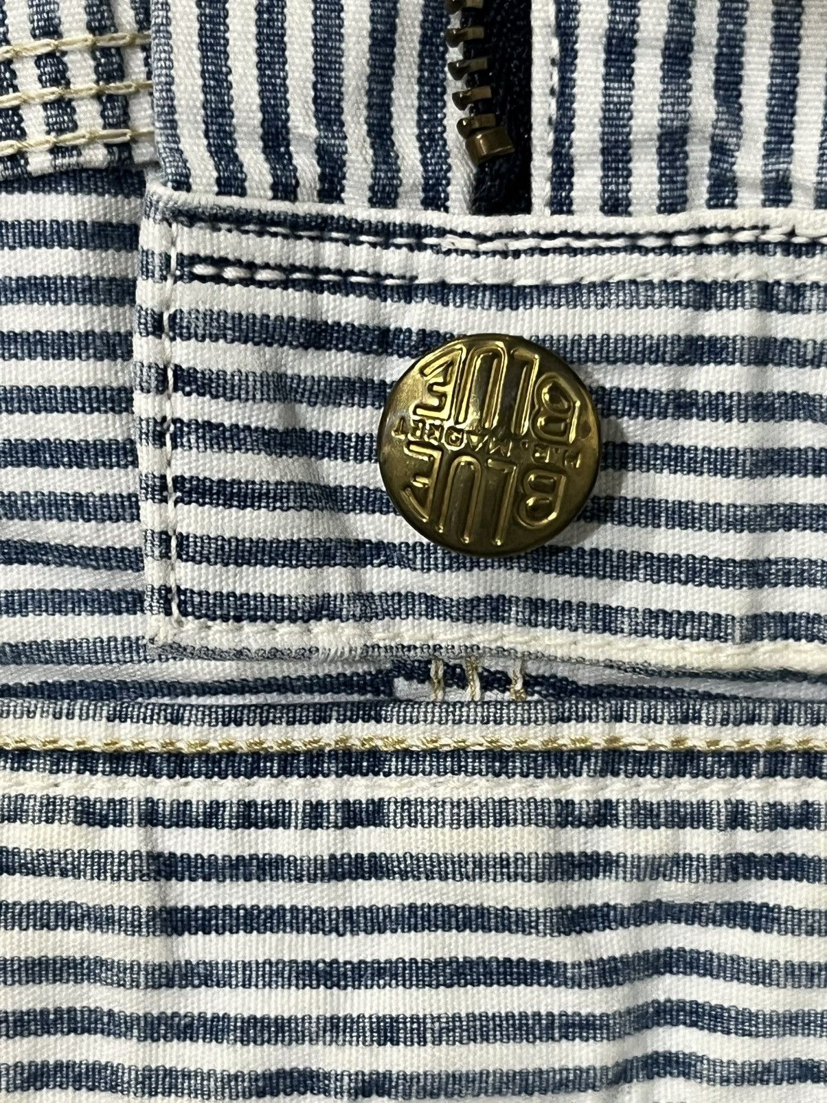 Blue Blue Japan Vintage Blue Blue Japan Hickory Striped Slim Work Pants Size US 31 - 7 Thumbnail