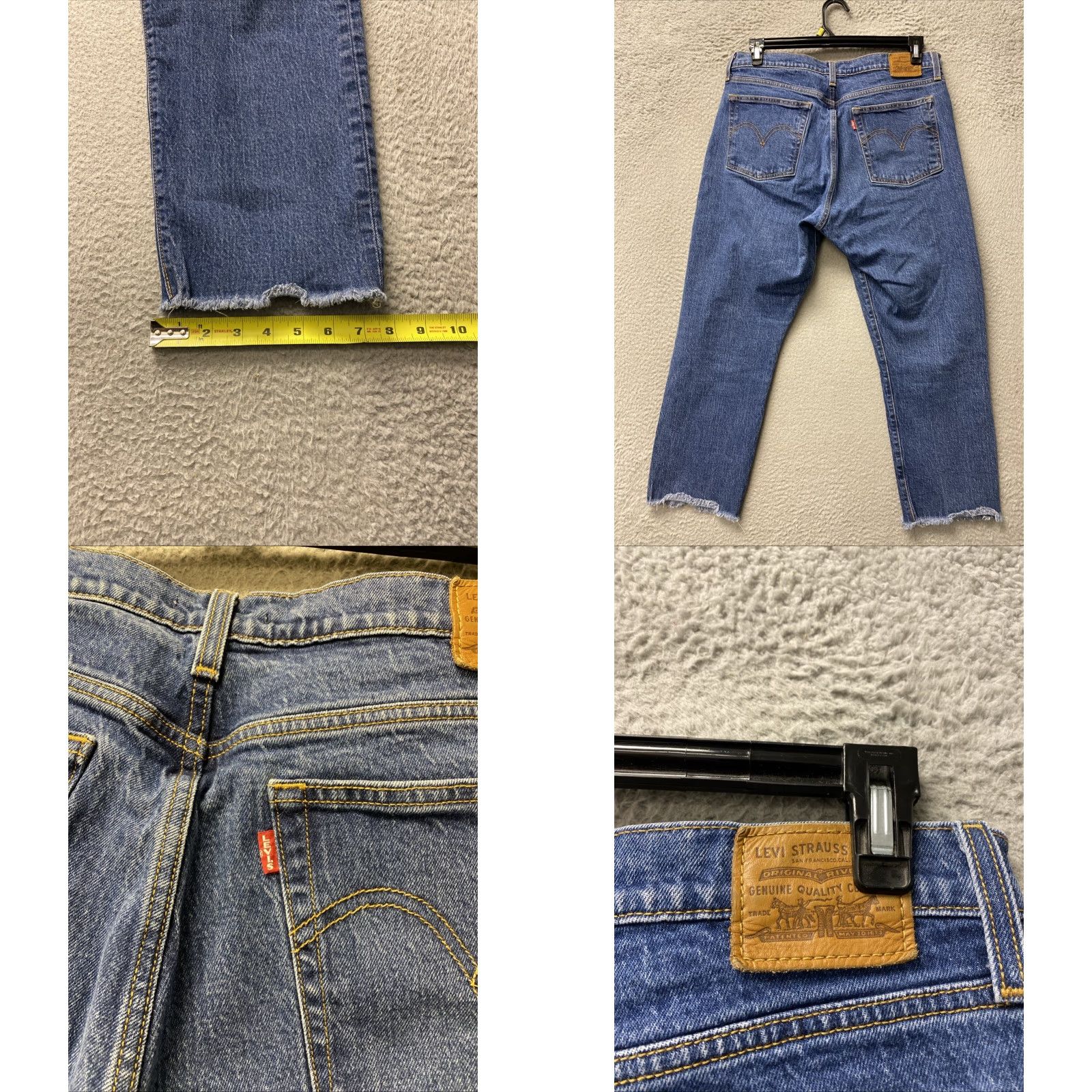 Levi's LEVI'S 502 Jeans Men’s 33x27 Blue Denim Raw Hem Big E 5-Pocket Regular Rise Mid Vintage: No (Note: Vintage field is No per specs) Size US 33 - 8 Thumbnail