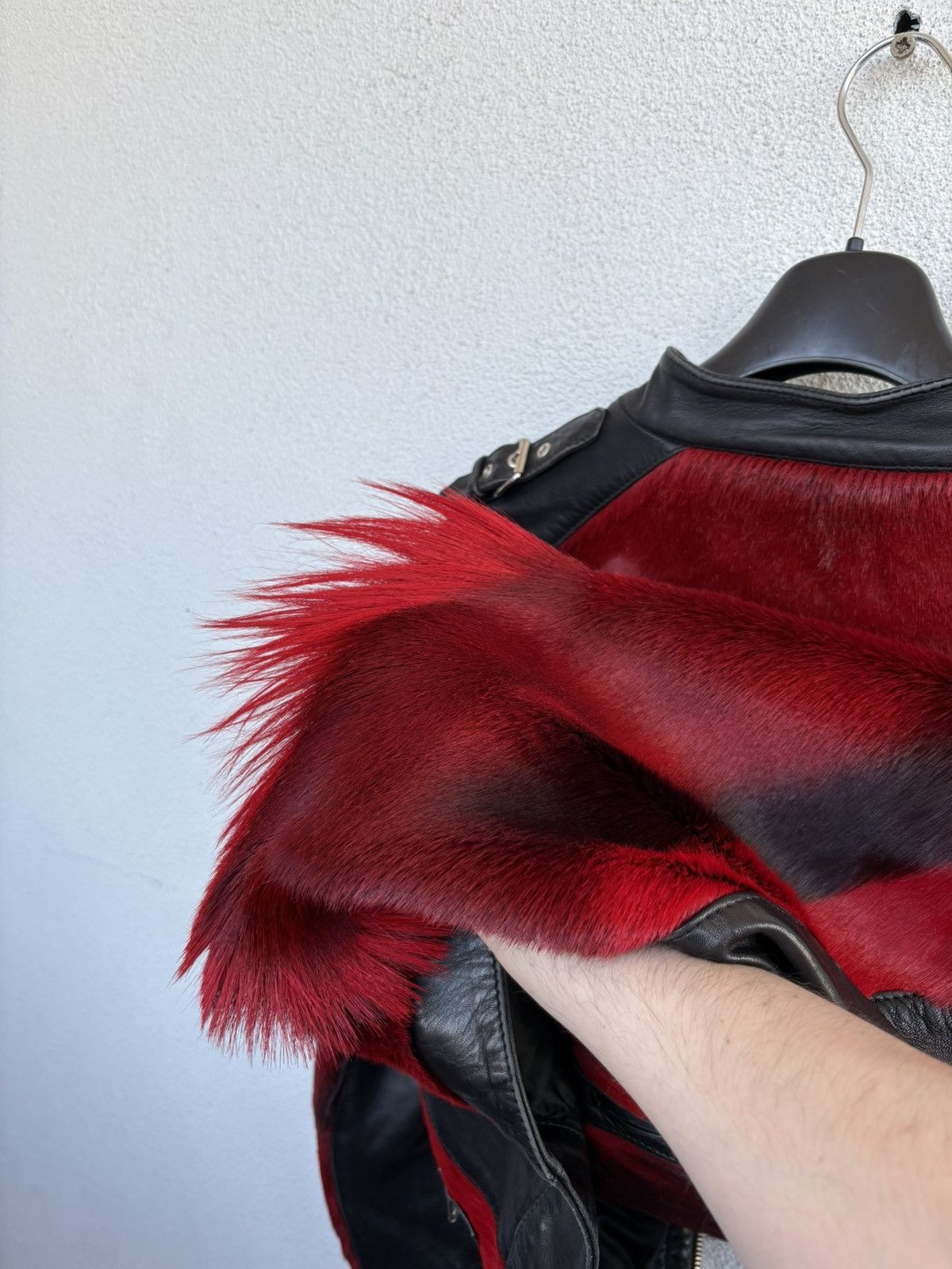 Dolce & Gabbana Dolce&gabbana fw 2001 runway fur and leather biker jacket Size US XL / EU 56 / 4 - 11 Thumbnail