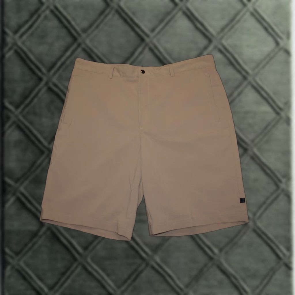 Zero Restriction Mens Golf Shorts Size 38 Beige Flat Front Stretch Polyester Spandex Casual Sports 10 In Inseam Regular Fit Belt Loops Beige Color