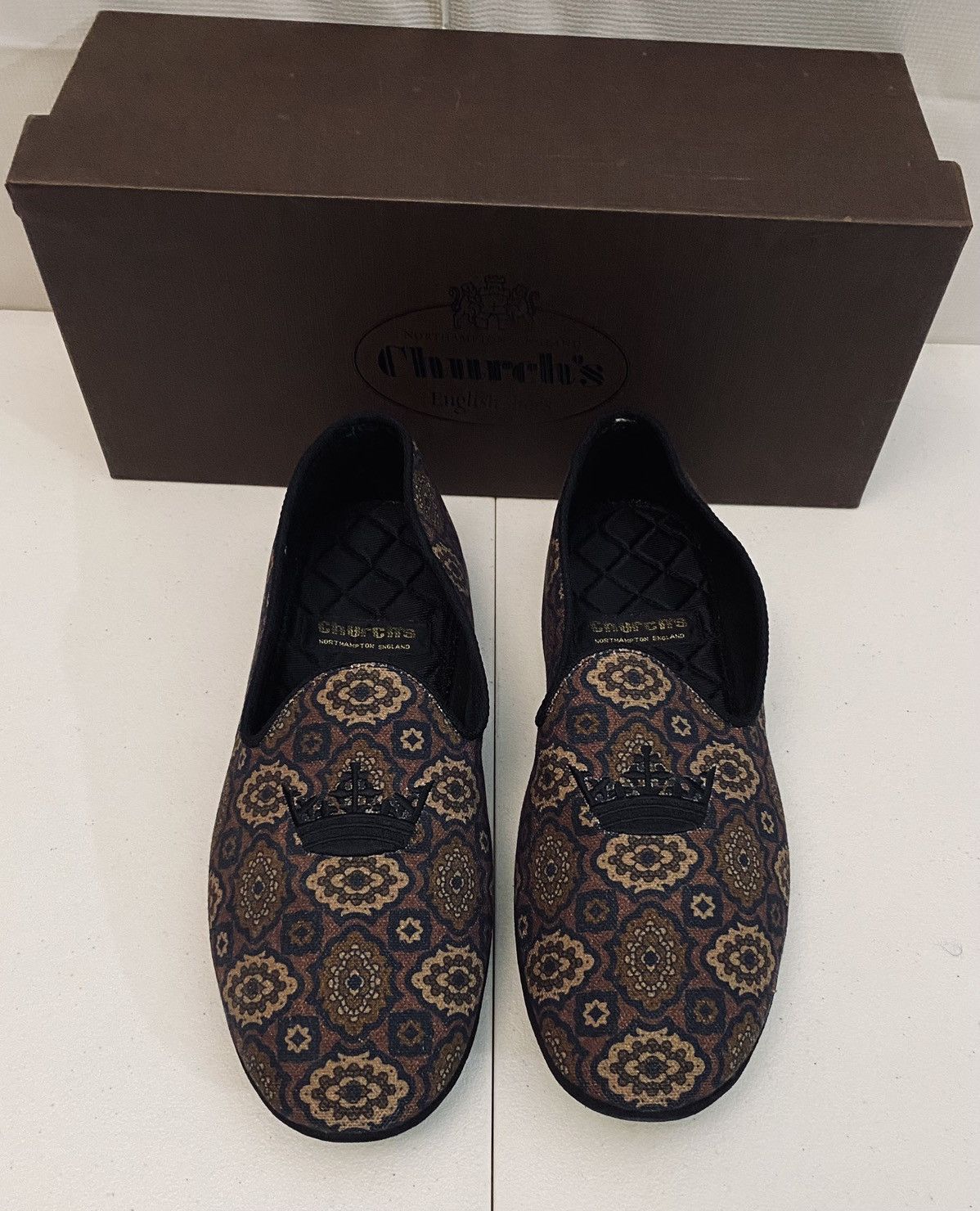 Church's Church’s 🏴󠁧󠁢󠁥󠁮󠁧󠁿 Kanvas Quilted Insole Suede House Slipper 8 New Size US 8 / EU 41 - 1 Thumbnail