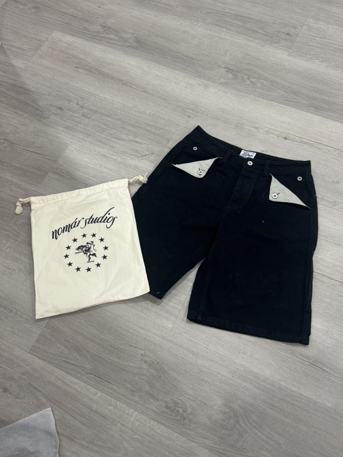 Other Nomar Studio 001 Black Duck Canvas carpenter/cargo shorts Size US 32 / EU 48 - 6 Thumbnail