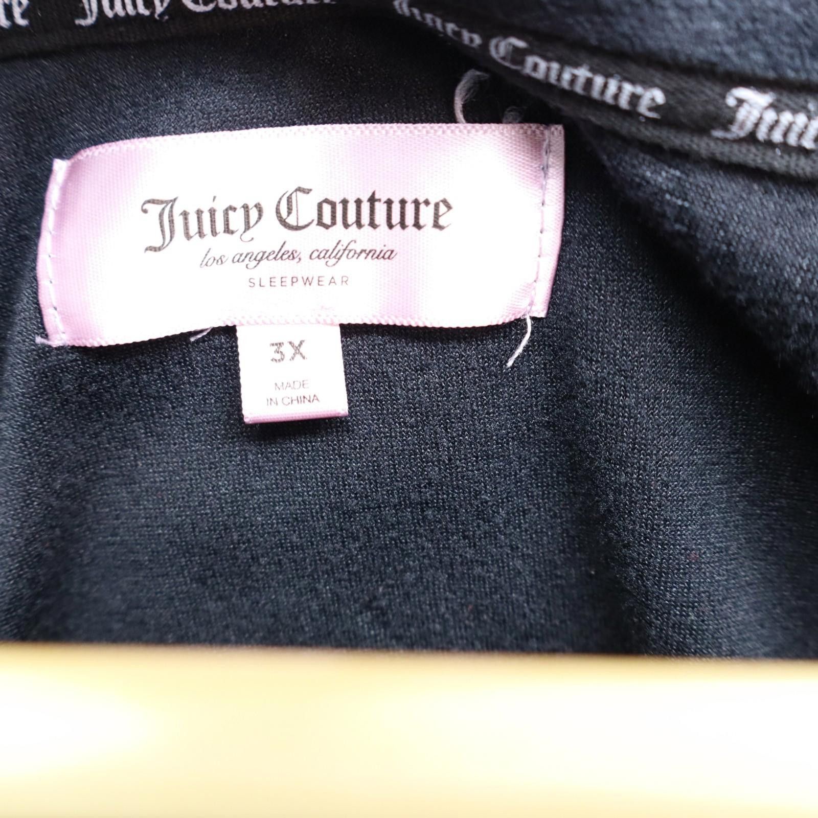 Juicy Couture Jeans Juicy Couture Black Velour sweater Shirt Women 3X Monogram Size 3XL / US 20-22 - 3 Thumbnail