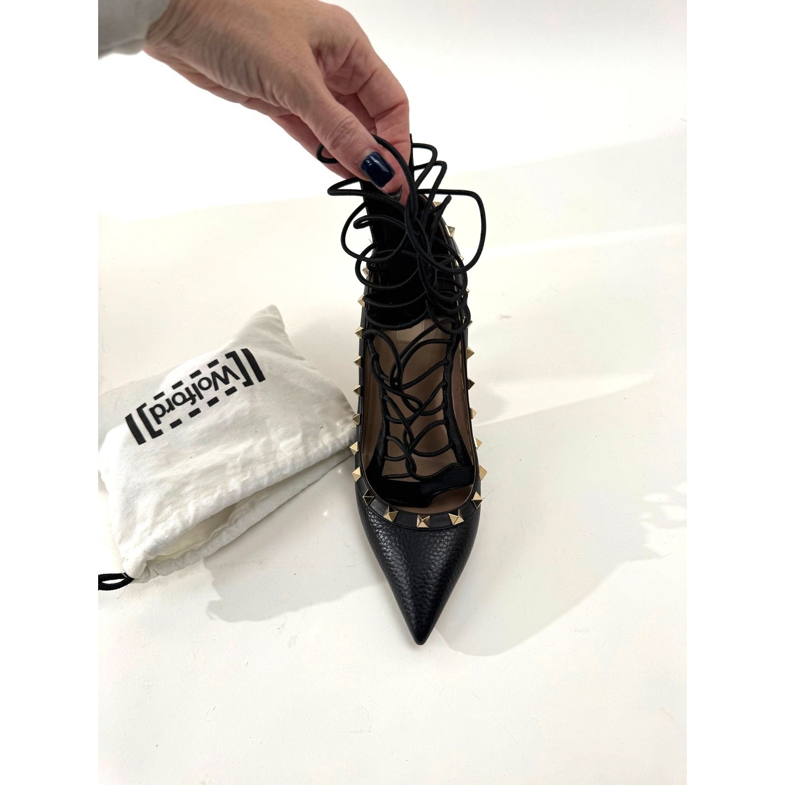 Wolford Womens Wolford Black Gladiator Lace Up Back Zip Shoe Inserts Size ONE SIZE - 3 Thumbnail