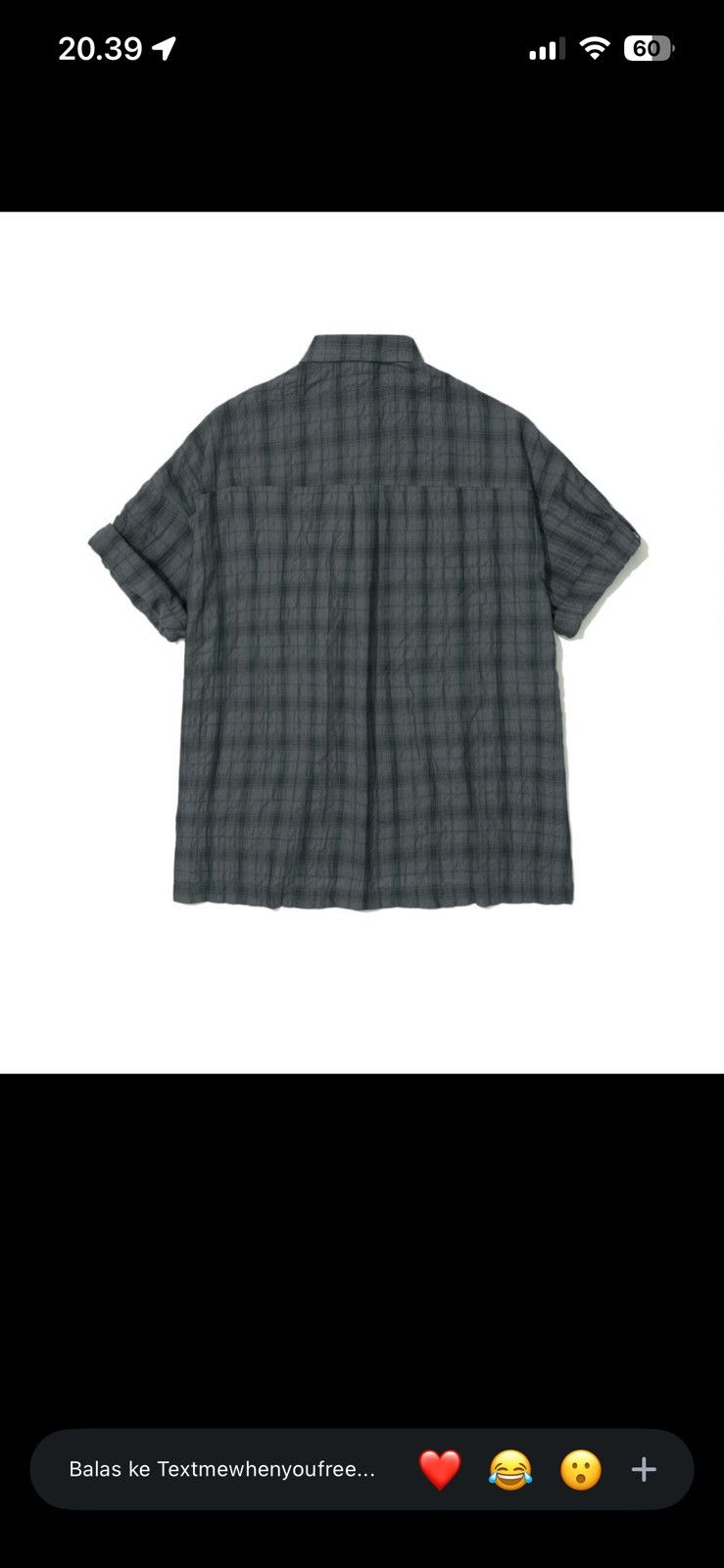 Beams Plus Partimento Wrinkle Check Boxy Roll-Up Half Shirt Dark Navy Size US XL / EU 56 / 4 - 8 Thumbnail
