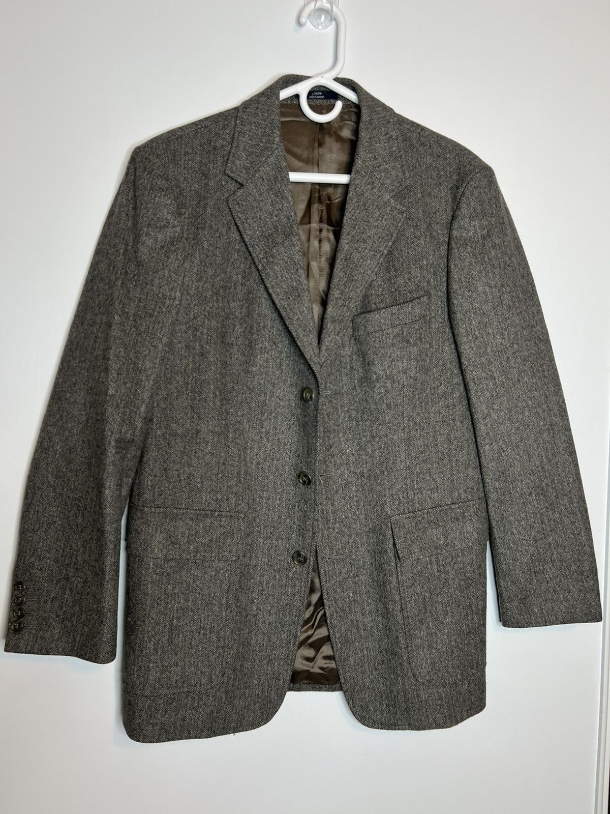 J.Crew J Crew Herringbone Patch Pocket Wool Jacket 39R Size 38R - 1 Thumbnail
