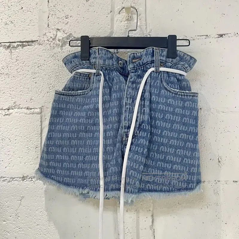 Miu Miu Light Blue Cotton Women's Shorts .