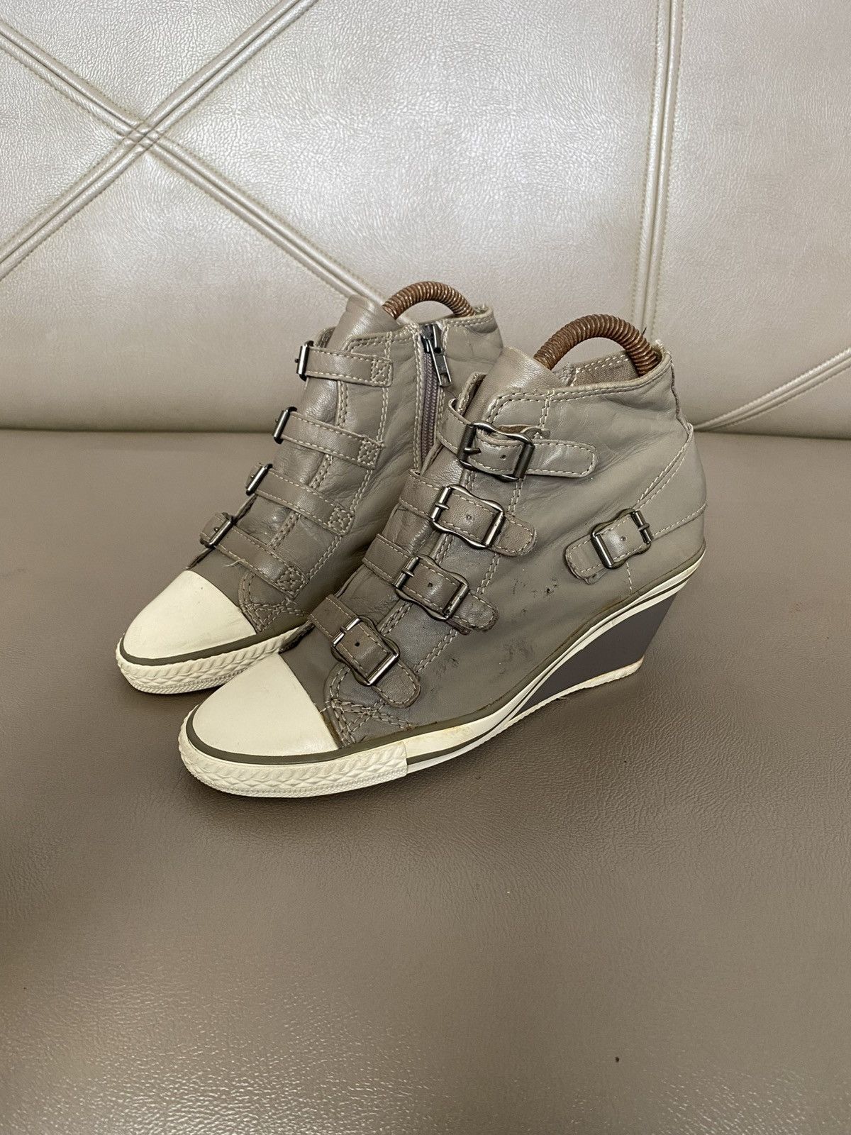 ASH ASH genial wedge taupe gray leather Size US 6 / IT 36 - 1 Thumbnail