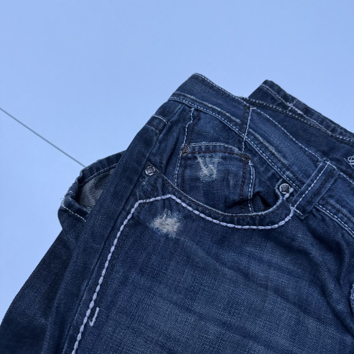 Affliction Vintage Affliction crosses skulls y2k baggy denim jeans Size US 38 / EU 54 - 6 Thumbnail