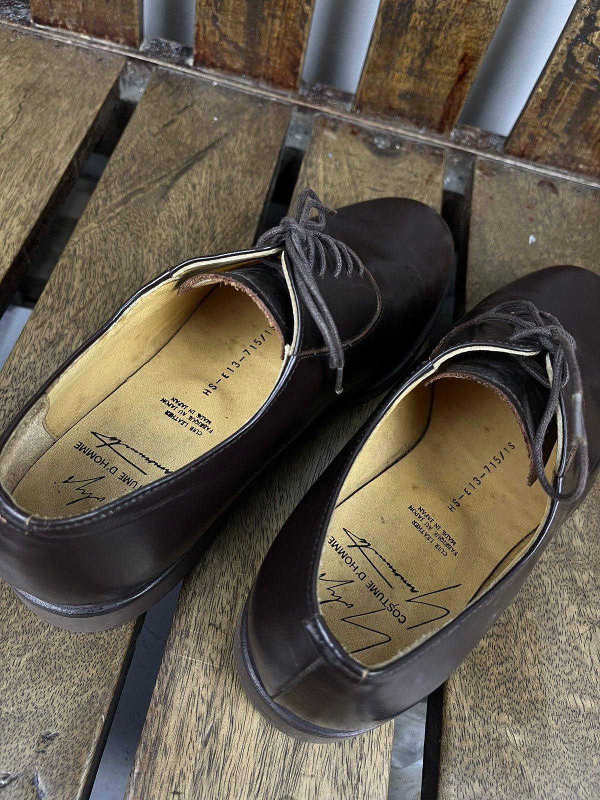 Yohji Yamamoto Yohji Yamamoto Costume d’Homme AW1992 Leather Derby Shoes Size US 7 / EU 40 - 10 Thumbnail