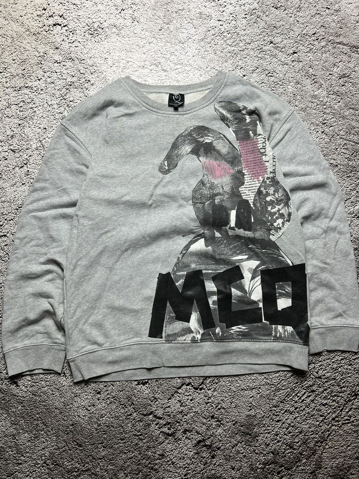 Alexander McQueen MCQ bunny spellout rare sweatshirt