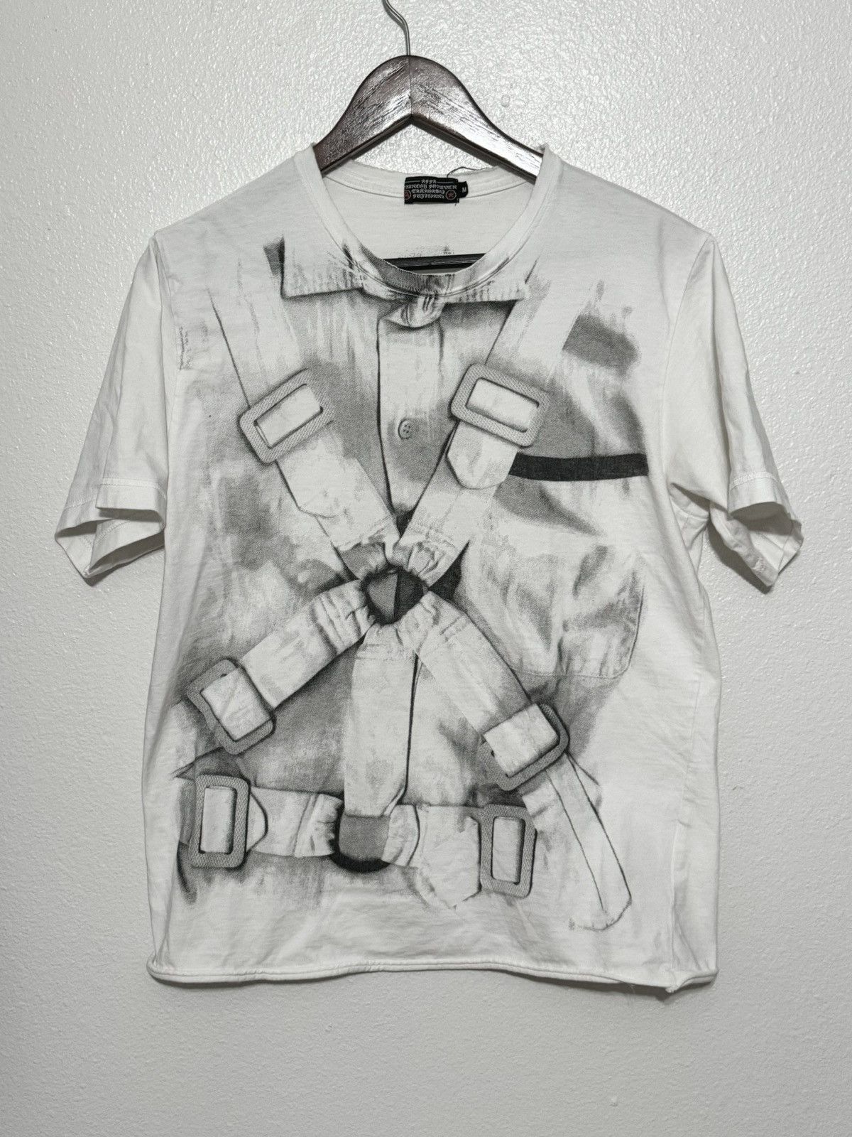 image of A F F A x Fragment Design “Seditionaries” Aw05 Parachute Print T Shirt in White, Men's (Size Medium