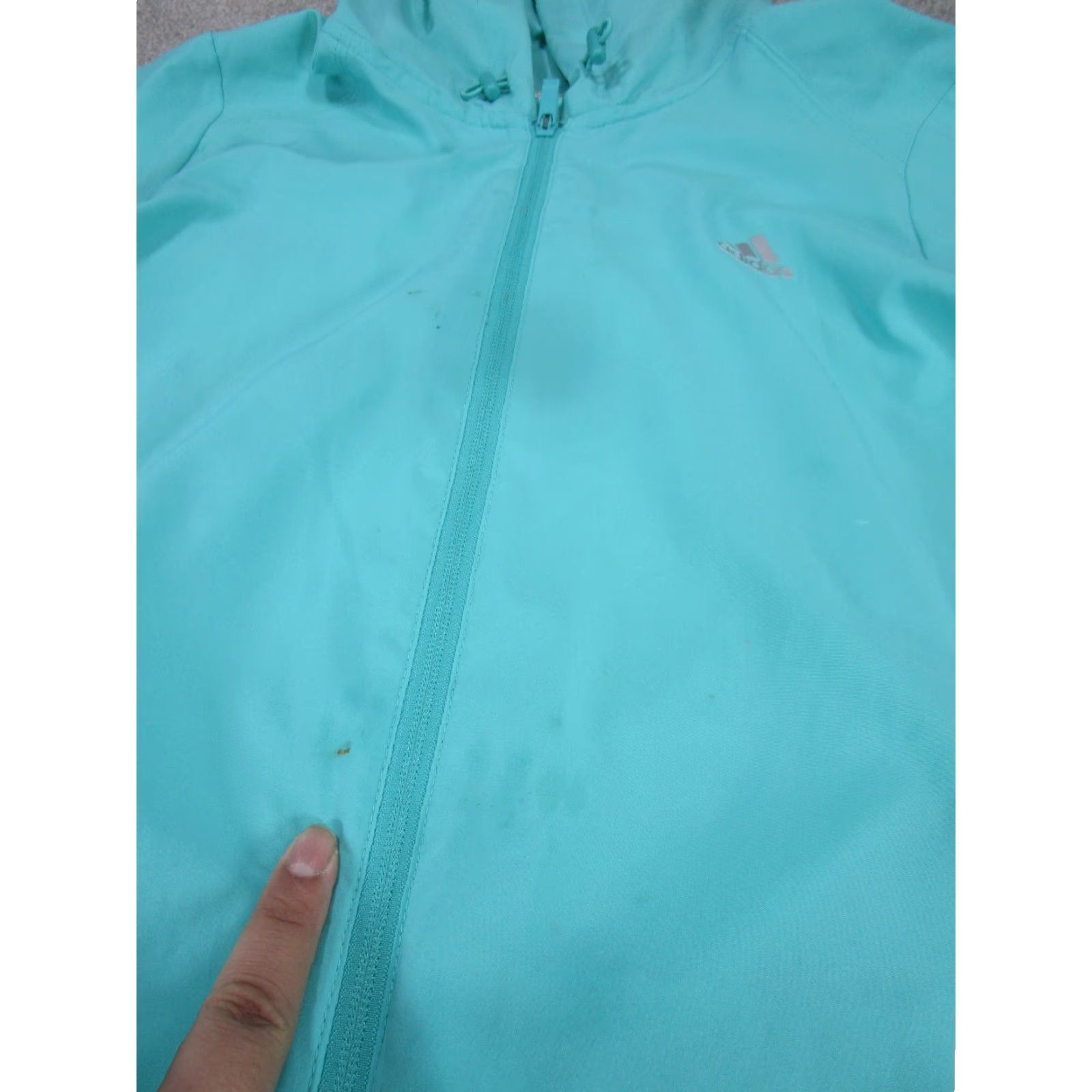 Adidas Adidas Jacket Womens Medium Light Blue Lightweight Golf Track Jacket - Blue, Regular, Light Weight, Golf Size M / US 6-8 / IT 42-44 - 3 Thumbnail
