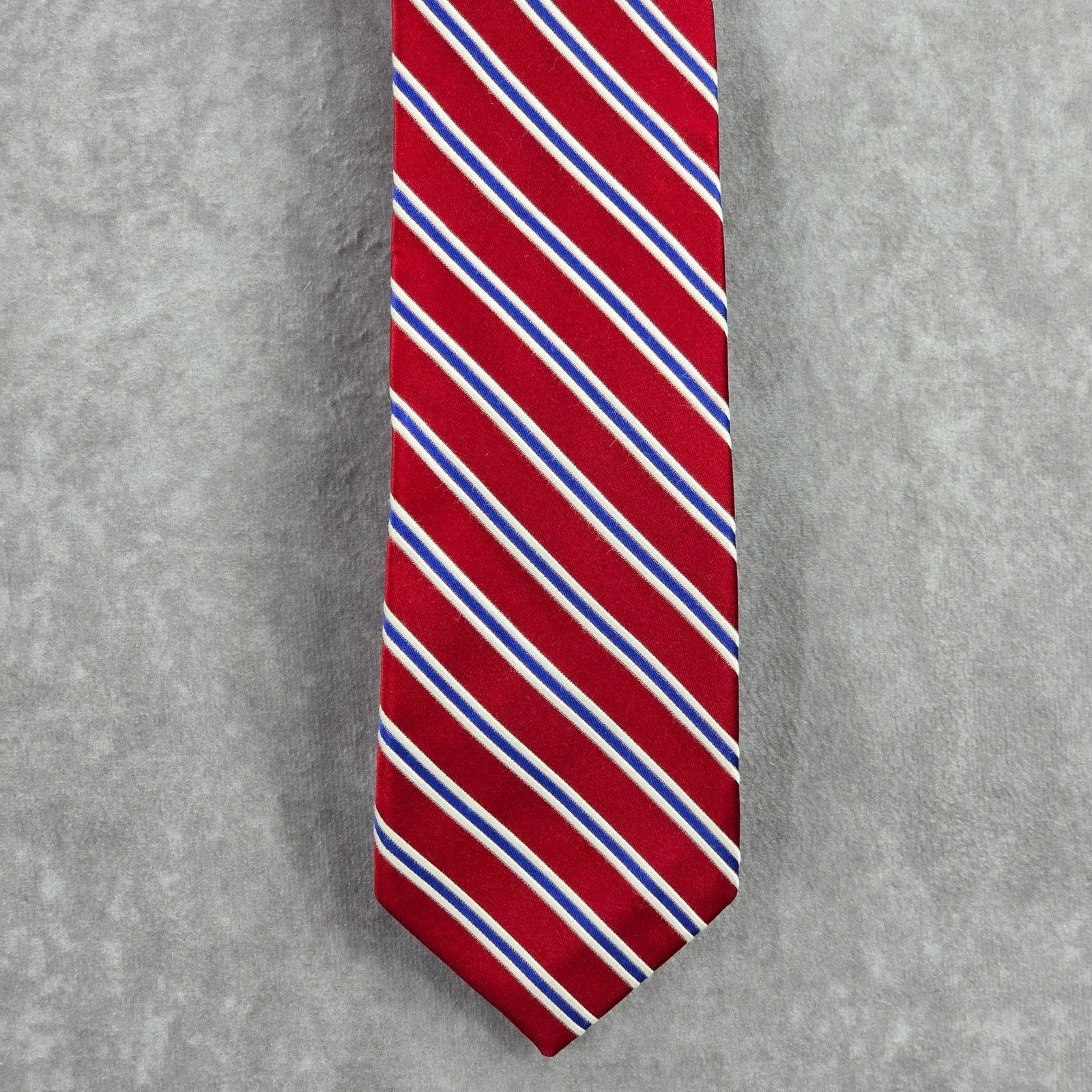 Other Eagle Red Blue White Stripe Repp 100% Silk Neck Tie NWOT Size 28 - 1 Thumbnail