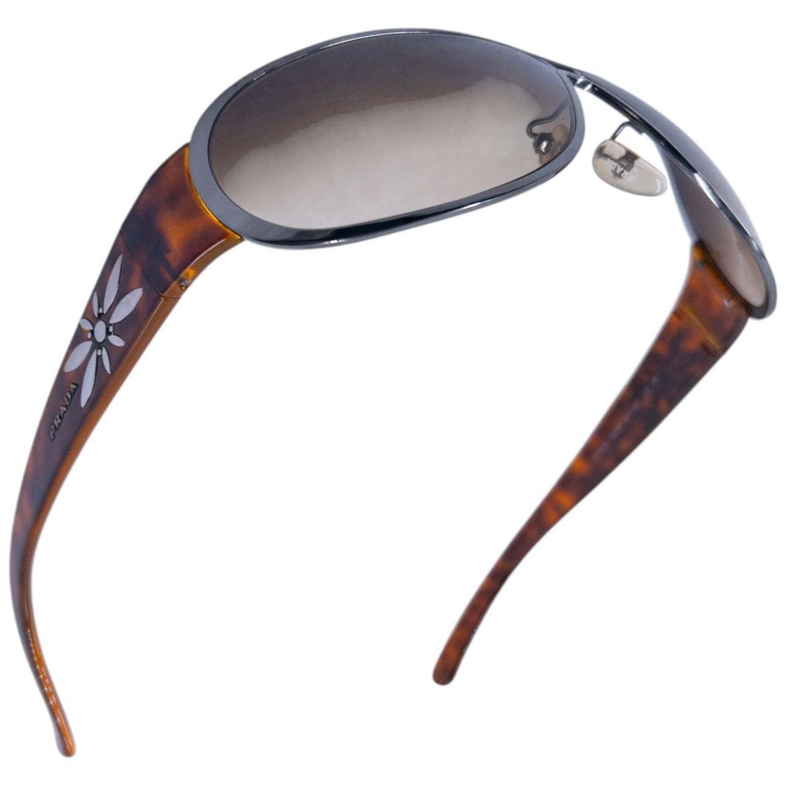Prada Vintage 2000s Prada Tortoise Shell Flower Sunglasses Size ONE SIZE - 5 Thumbnail