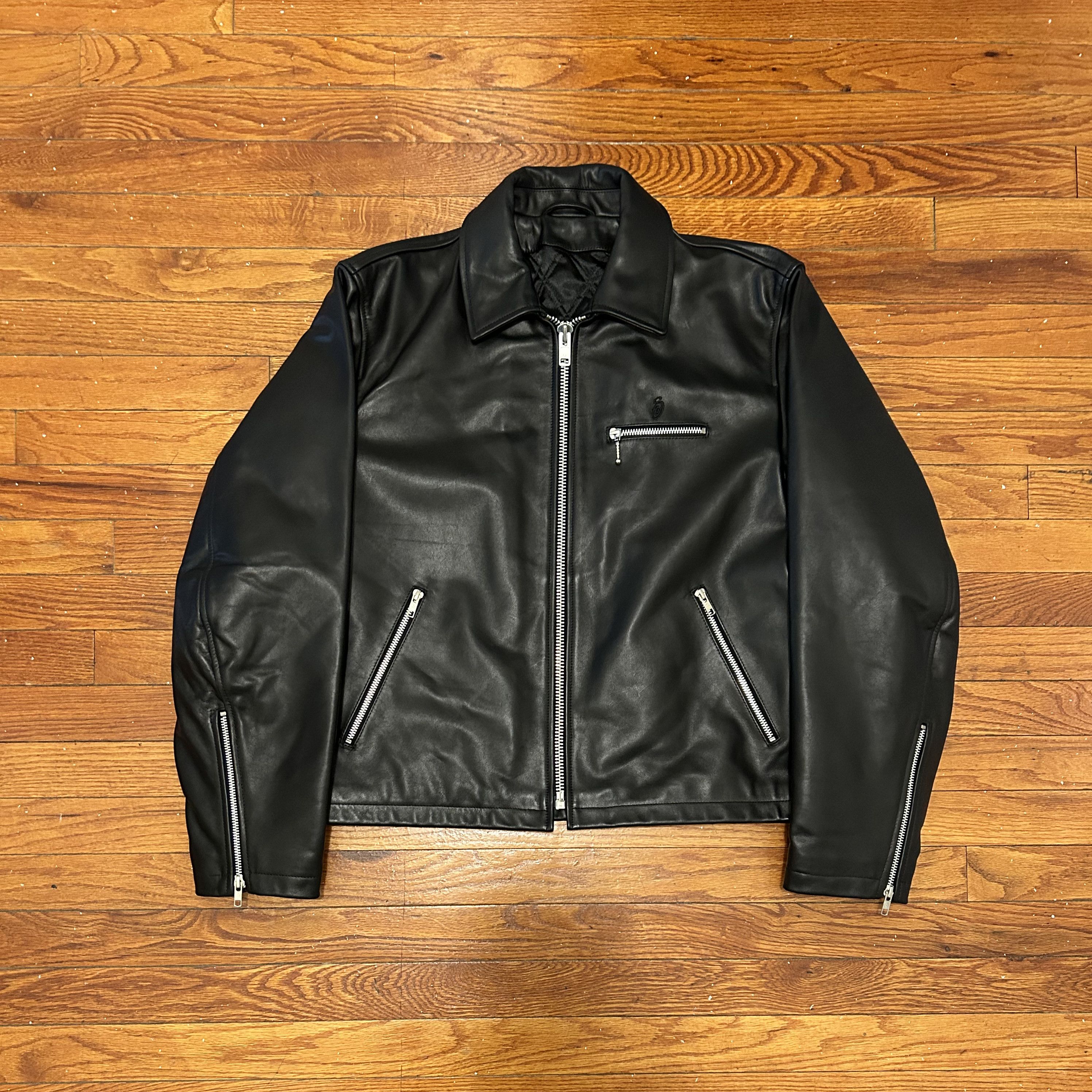 Stussy Leather Bing Jacket | Grailed