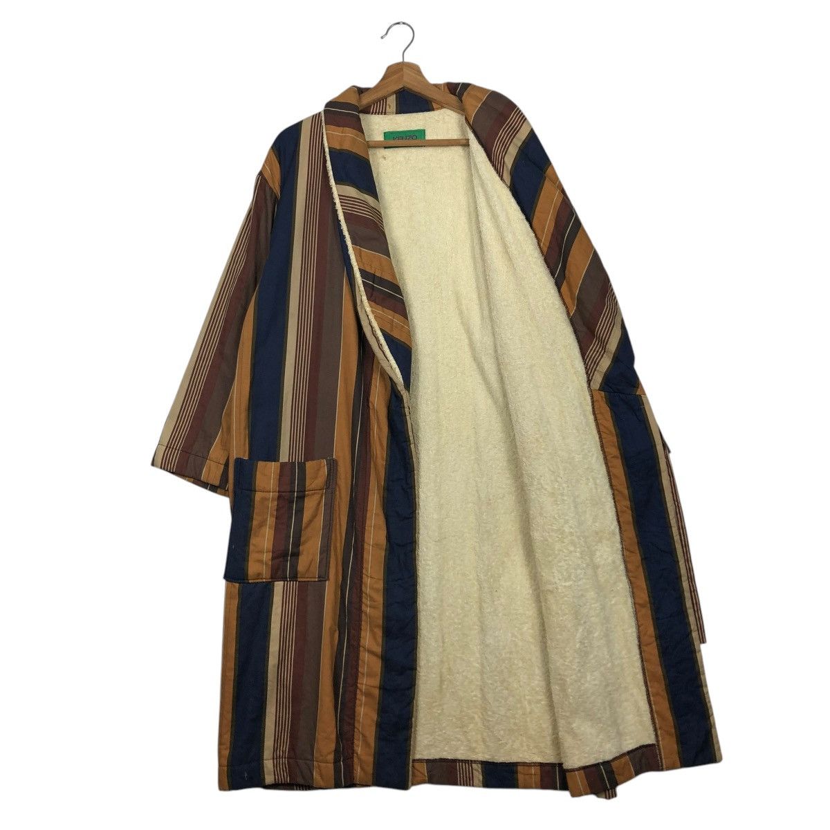 Japanese Brand 🔥VINTAGE LONG BATH ROBE JACKET KENZO STRIPED DESIGN BLANKET Size US M / EU 48-50 / 2 - 14 Thumbnail