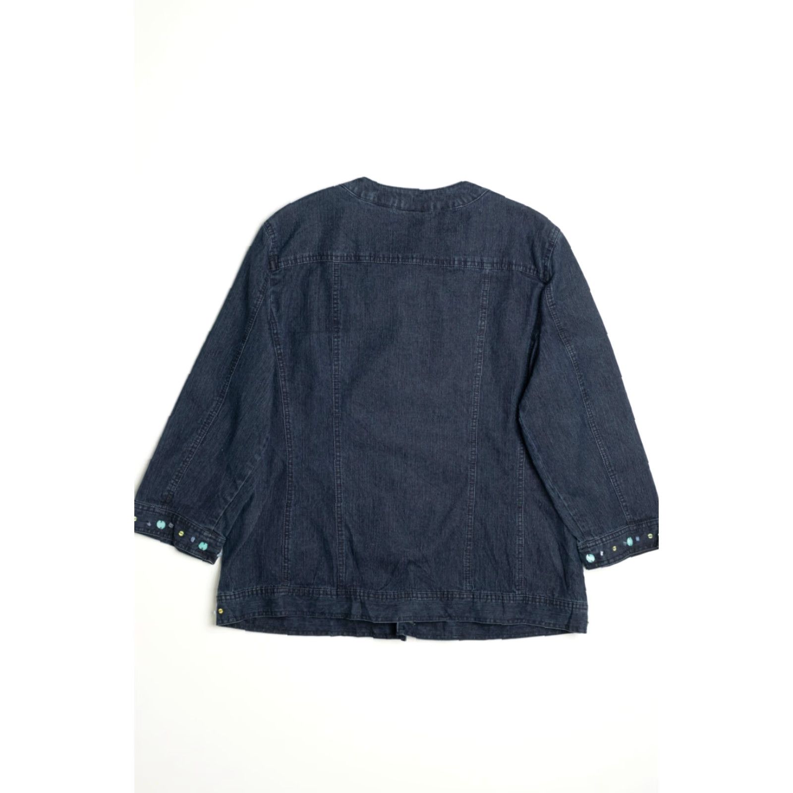 Vintage VINTAGE Alfred Dunner Denim Jacket Dark Blue Cotton Butterfly Embellishments Medium Adults Mens Size US M / EU 48-50 / 2 - 2 Thumbnail