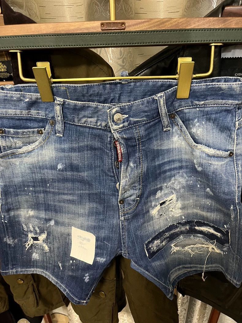 Dsquared2 Dsquared2 Dsquared2 Men's Denim Shorts with Distressed Det Size US 44 / EU 60 - 2 Thumbnail