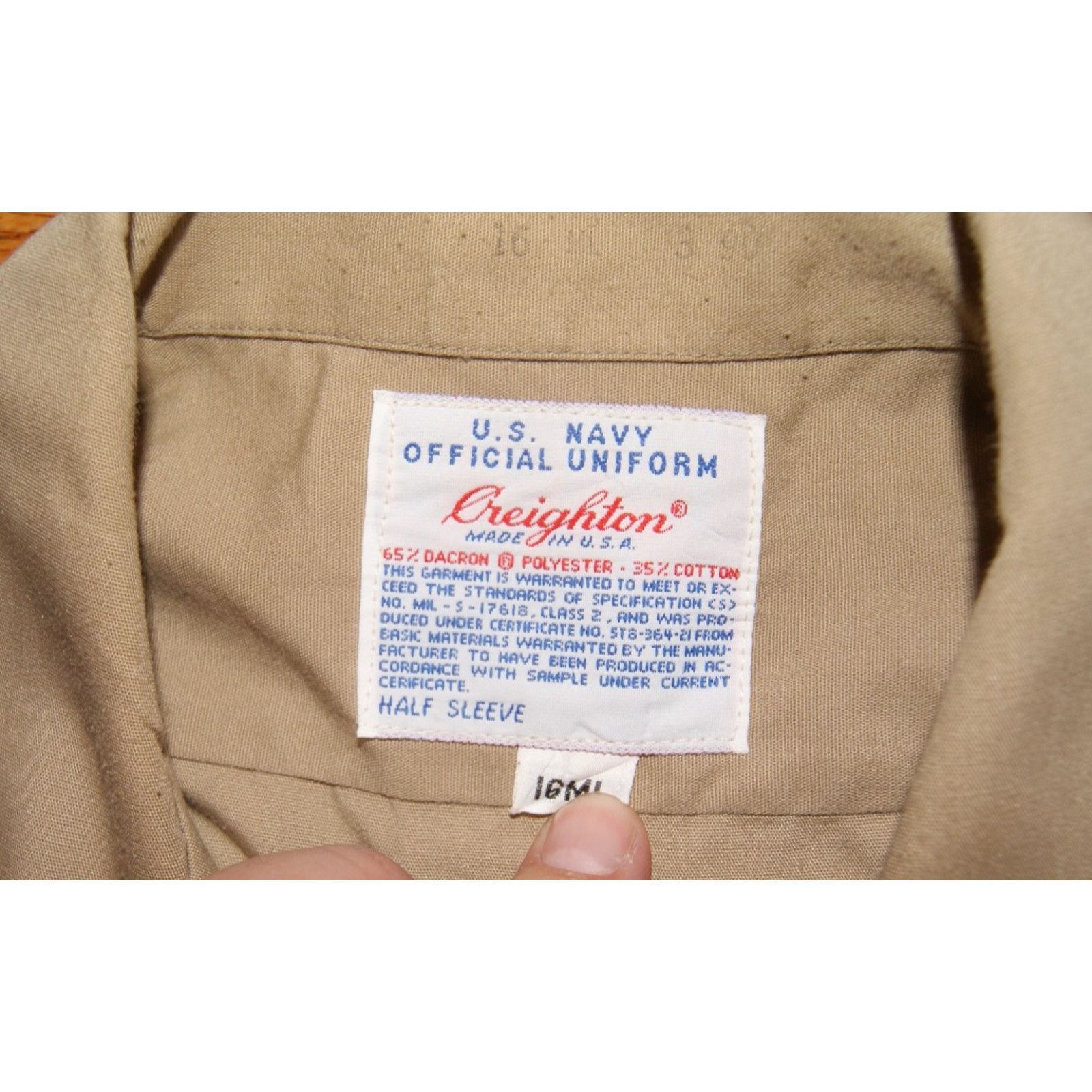 Creighton VTG Creighton US Navy Official Uniform Shirt Khaki Large Size US L / EU 52-54 / 3 - 2 Thumbnail
