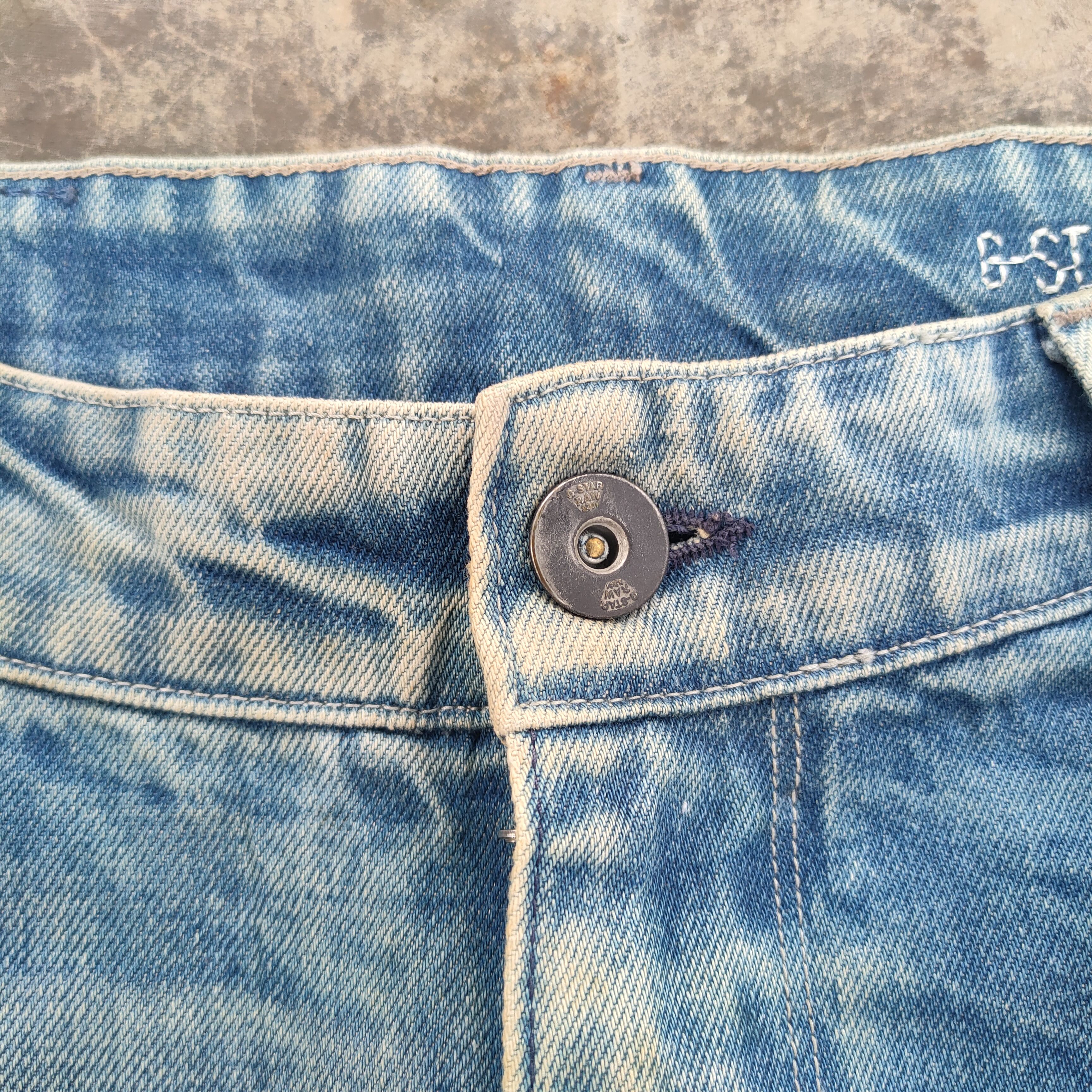 VTG GSTAR RAW FADED RUSTY MUD WASH DENIM JEANS PANTS