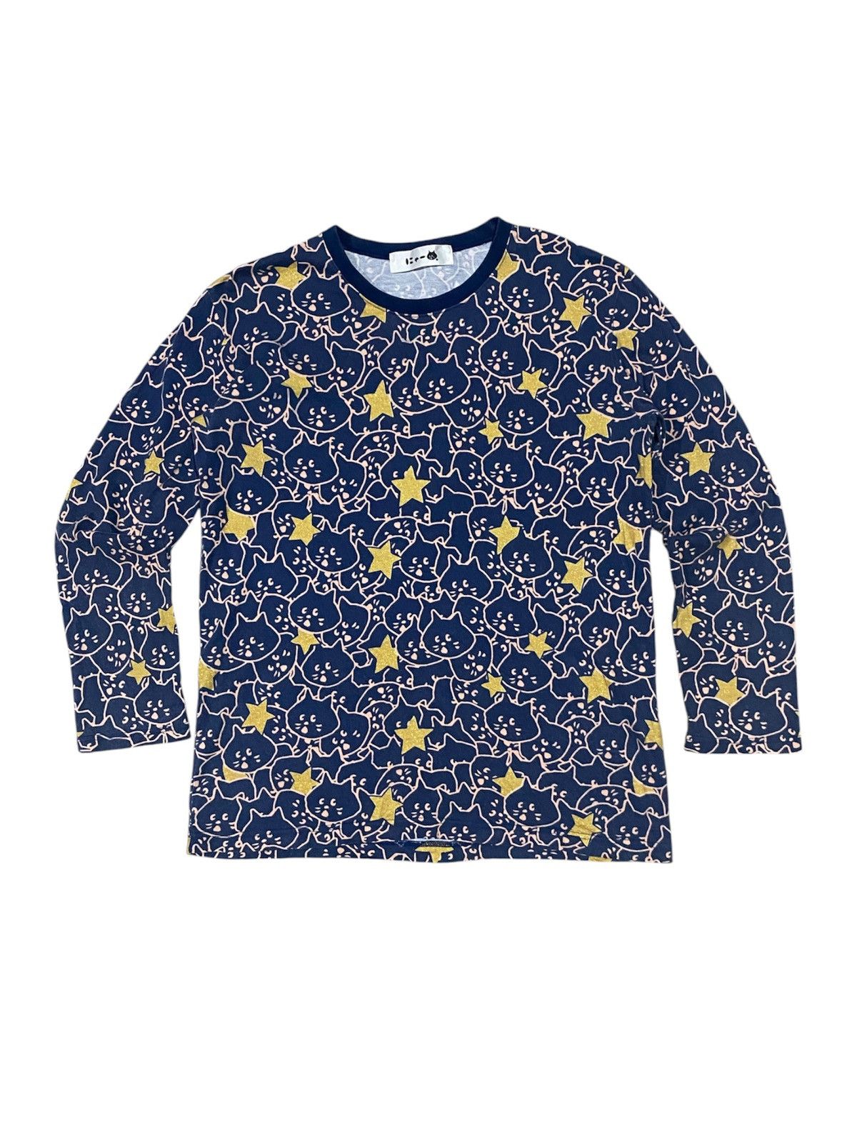 Issey Miyake 2000s NE-NET BY ISSEY MIYAKE KITTEN FACE AND STAR AOP FADED Size US M / EU 48-50 / 2 - 1 Thumbnail