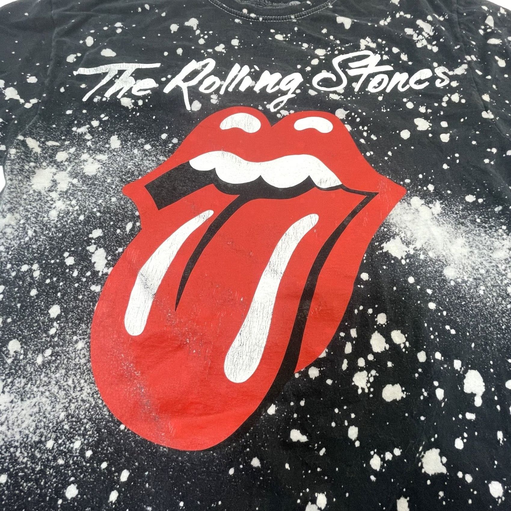 Vintage The Rolling Stones Shirt Men Medium Black White Paint Splatter Tongue Graphic Size US M / EU 48-50 / 2 - 5 Thumbnail