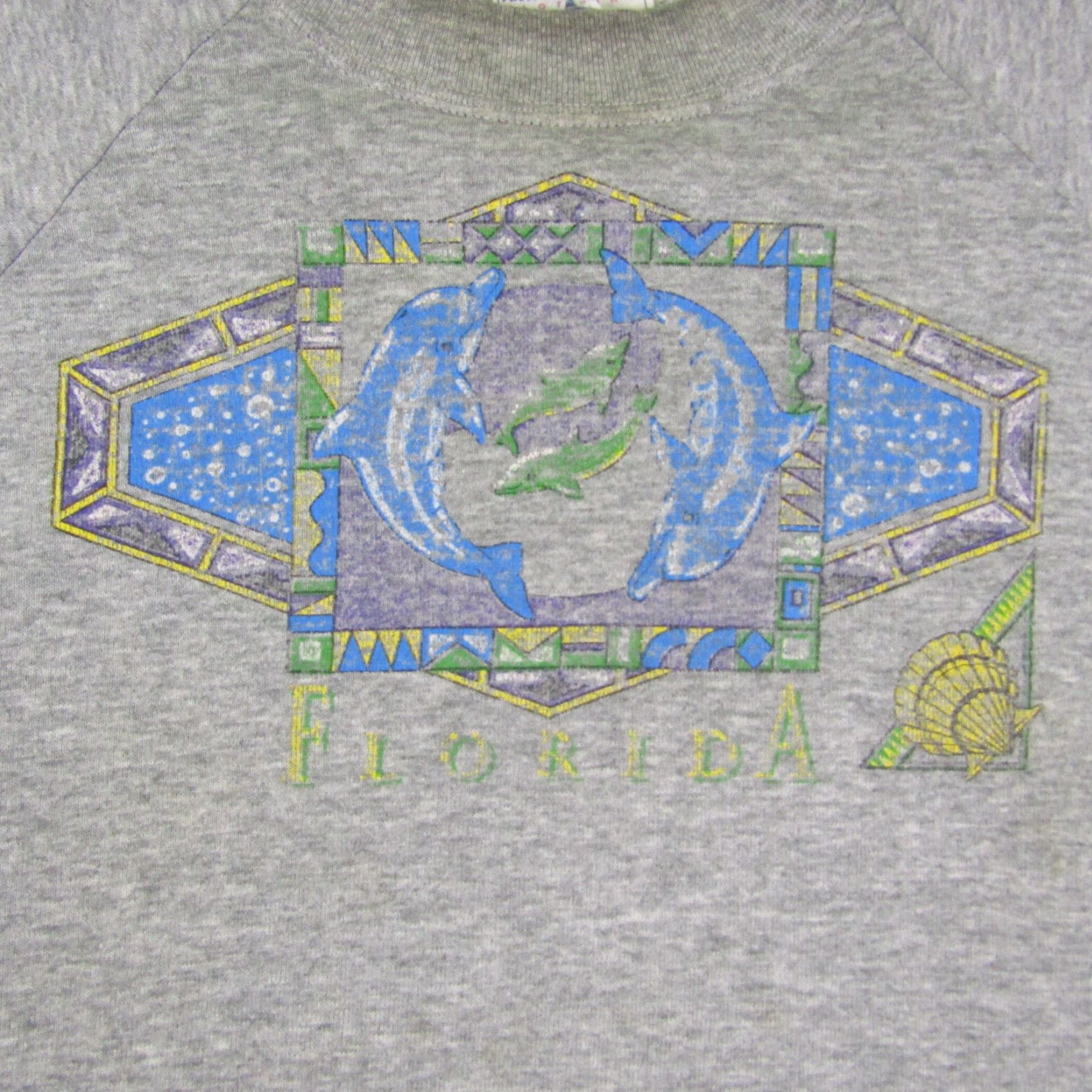 Fruit Of The Loom VINTAGE Florida Sweatshirt Womens Large Crewneck Pullover Sweater Dolphin 90s Size L / US 10 / IT 46 - 2 Thumbnail