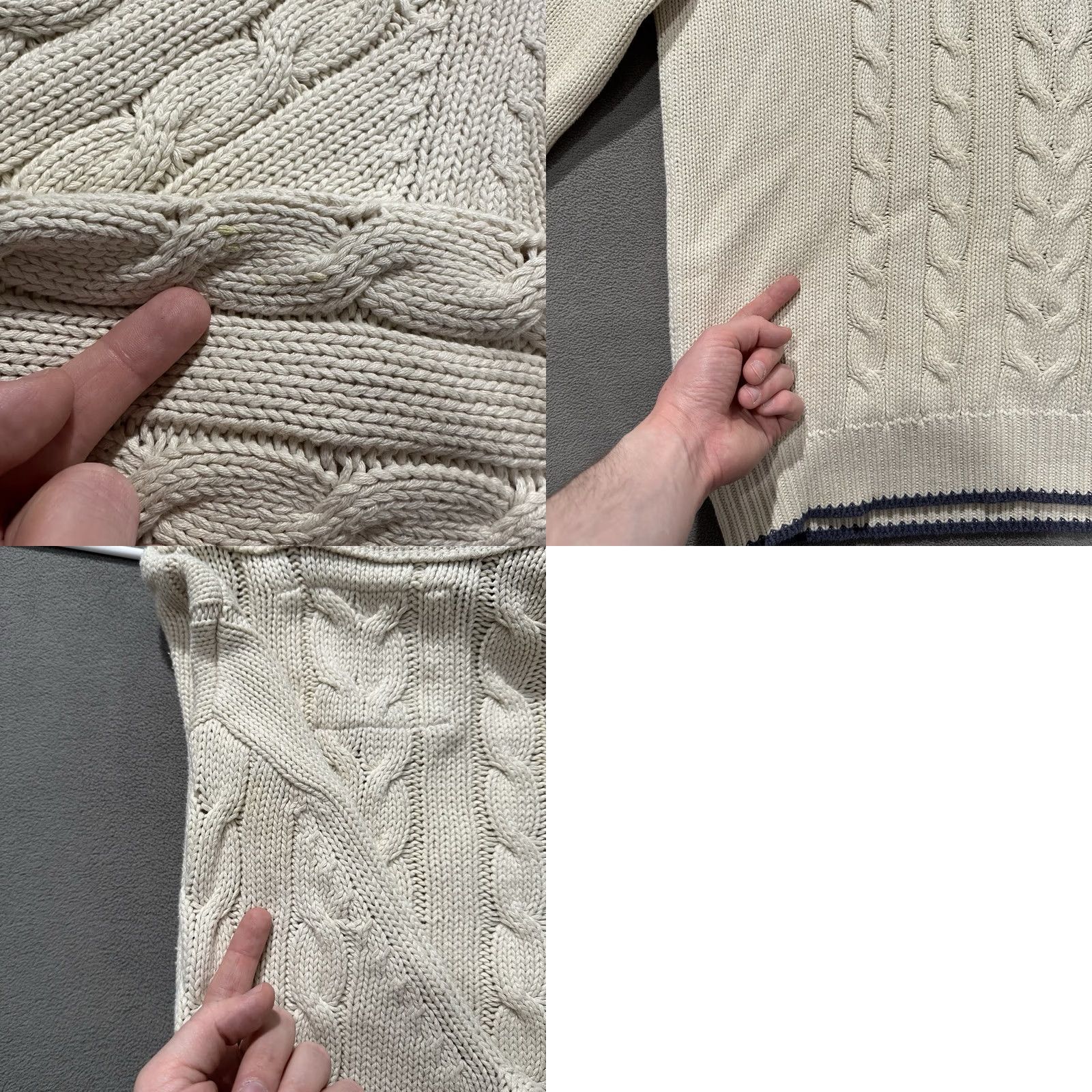 Eddie Bauer Eddie Bauer Sweater Mens LT Large Tall Cream Cable Knit Henley Cotton Outdoor Size US L / EU 52-54 / 3 - 9 Thumbnail
