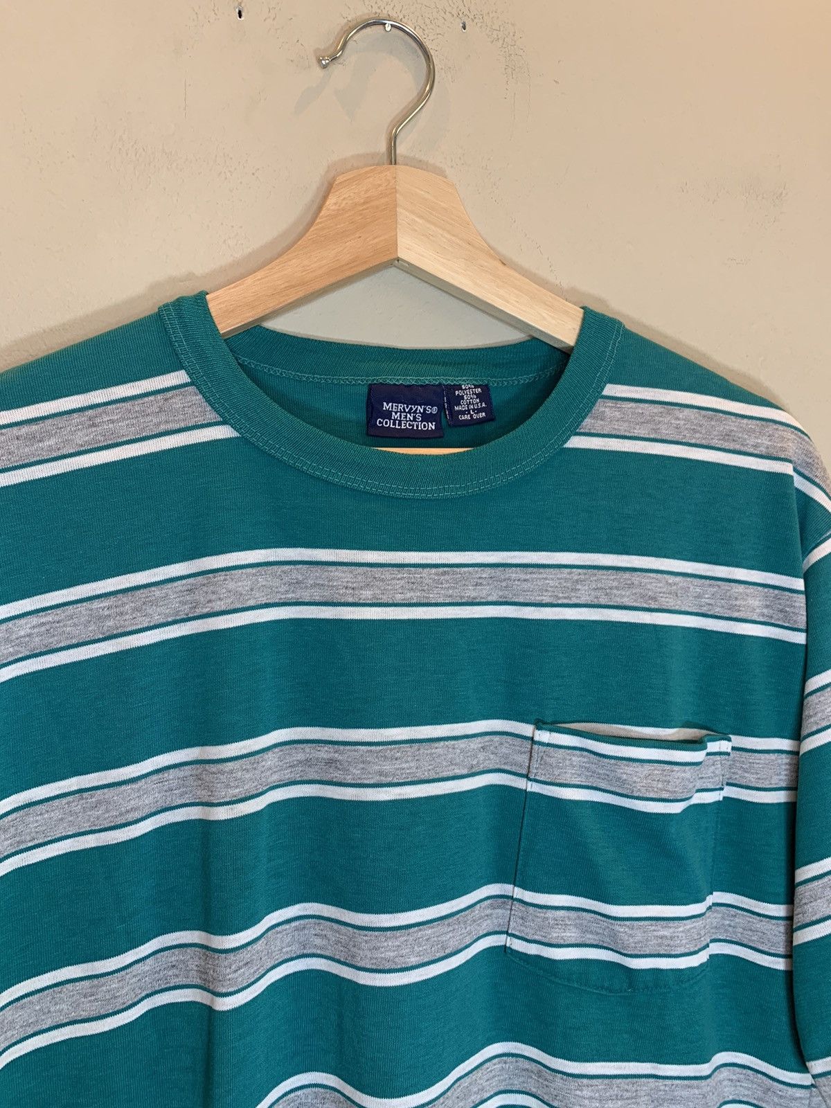 Vintage *RARE* Vintage Single Stitch Striped USA-Made Mervyn’s Shirt Size US L / EU 52-54 / 3 - 3 Thumbnail