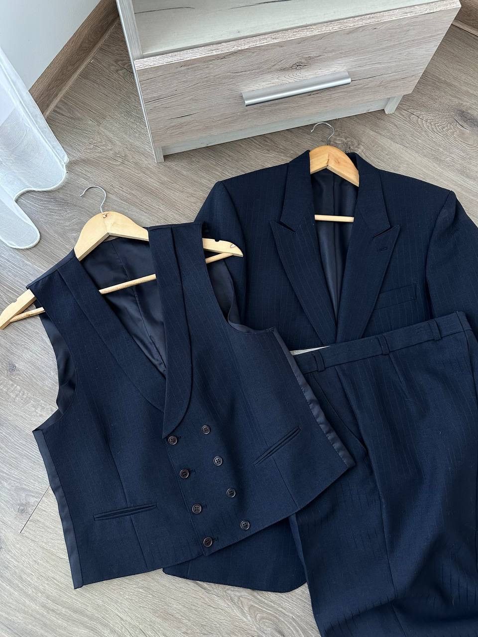 Japanese Brand × Vintage Vintage Japanese Striped Blue Blazer Pants Suit Colletti Size M / US 6-8 / IT 42-44 - 4 Thumbnail