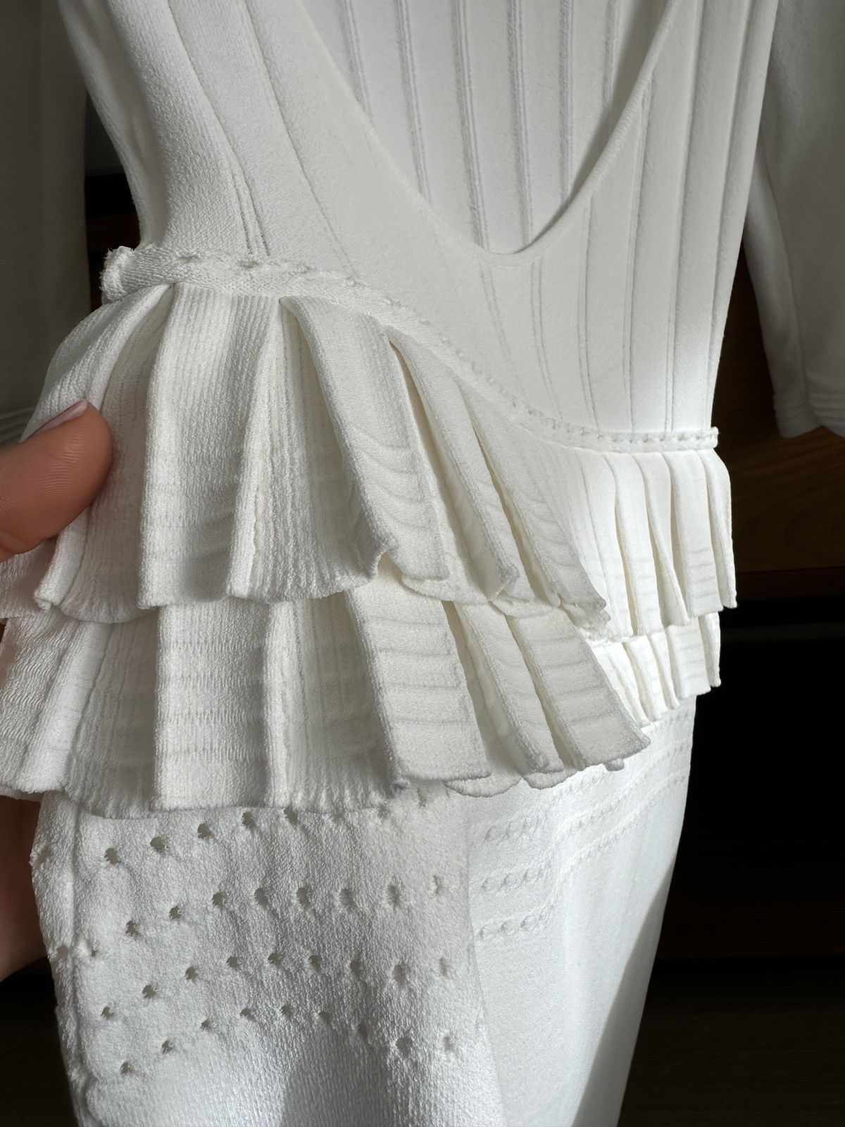Dsquared2 Dsquared2 White Knit Open Back Dress – Made in Italy Size S / US 4 / IT 40 - 3 Thumbnail