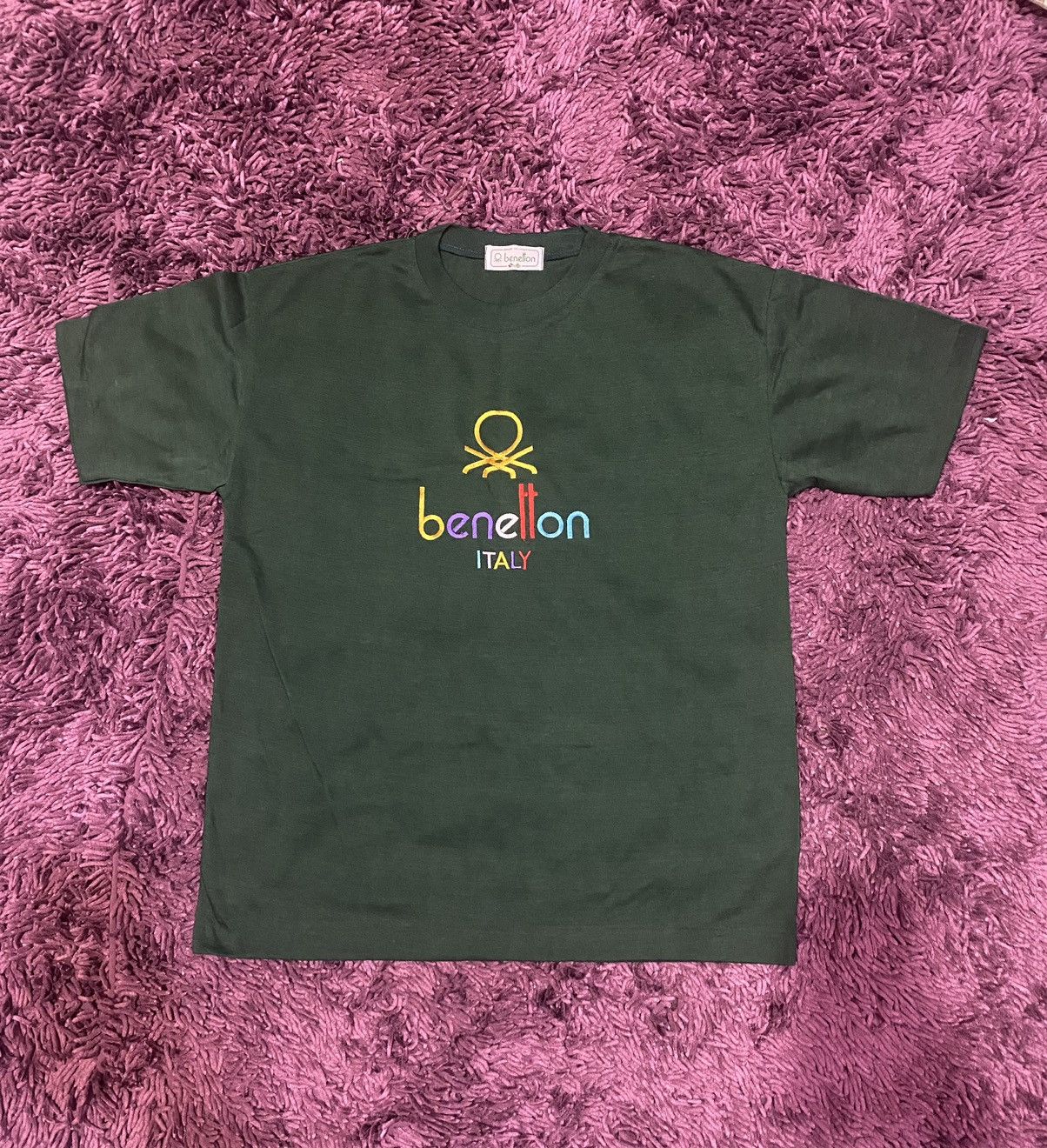 Benetton × Vintage Vintage Benetton Italy Green Tshirt Size US M / EU 48-50 / 2 - 1 Thumbnail