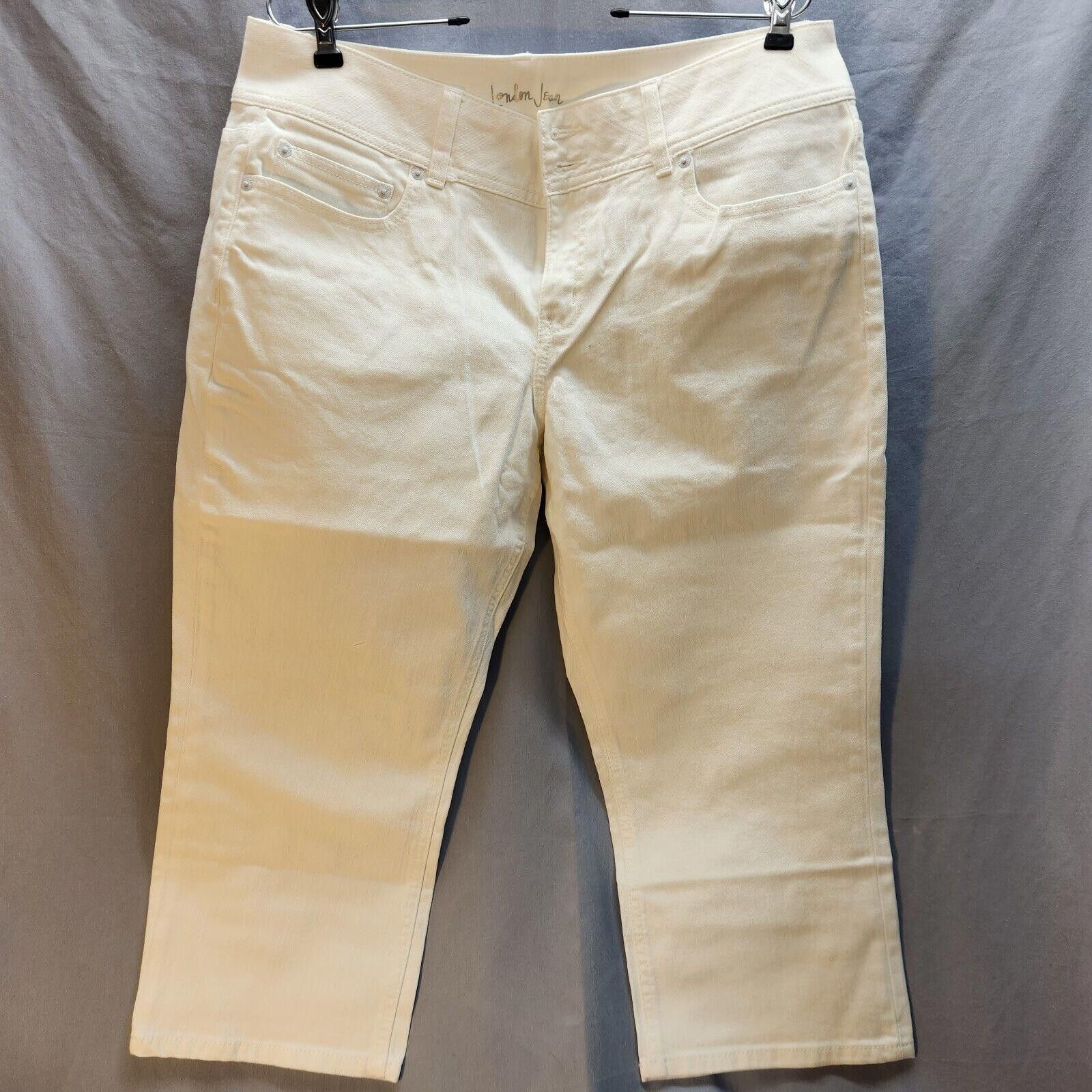Designer New London Jean White Capri Jeans Size 14 Size 36" / US 14 / IT 50 - 1 Thumbnail