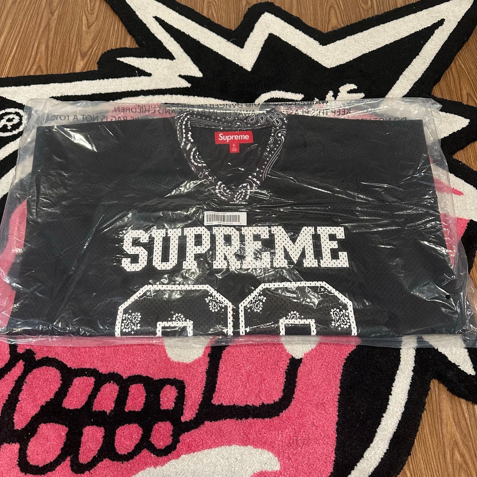 Supreme XXL Supreme Velvet Baseball jersey black suede sport