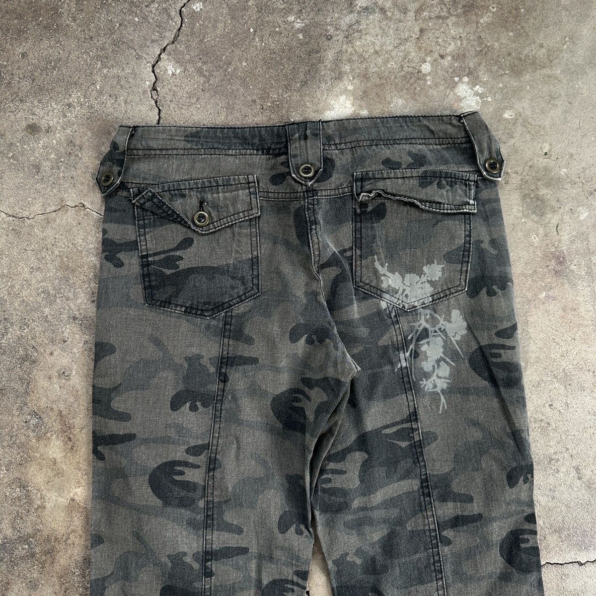 20471120 Vintage Camo Parachute Cotton Pants Size 28" / US 6 / IT 42 - 6 Thumbnail